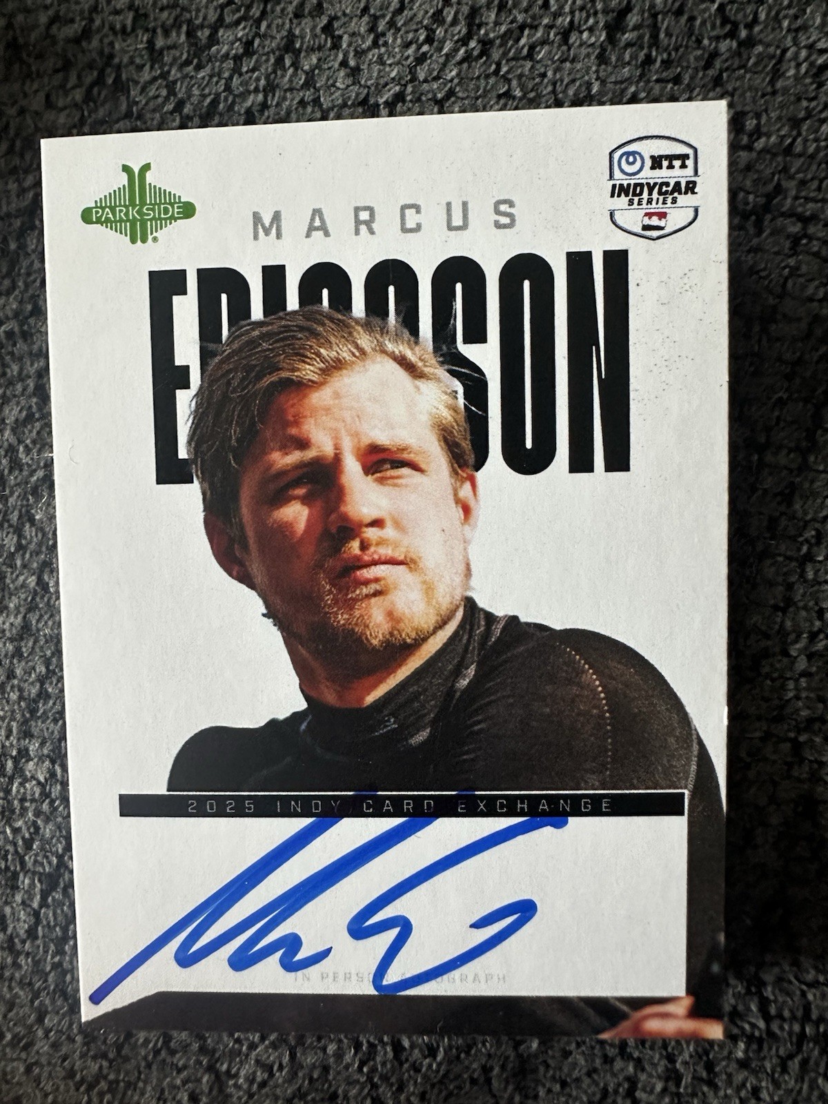 Marcus Ericsson Signed Trading Parkside 2025 Indy Card Exchange Exclusive 500