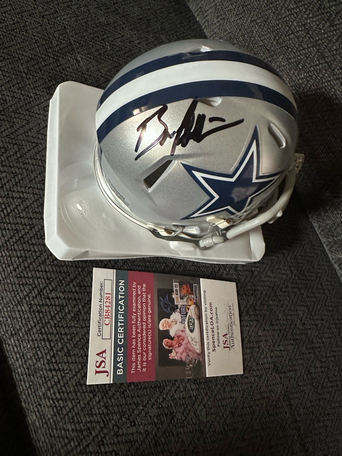 Brian Schottenheimer Signed Mini Helmet JSA Authenticated COA Dallas Cowboys