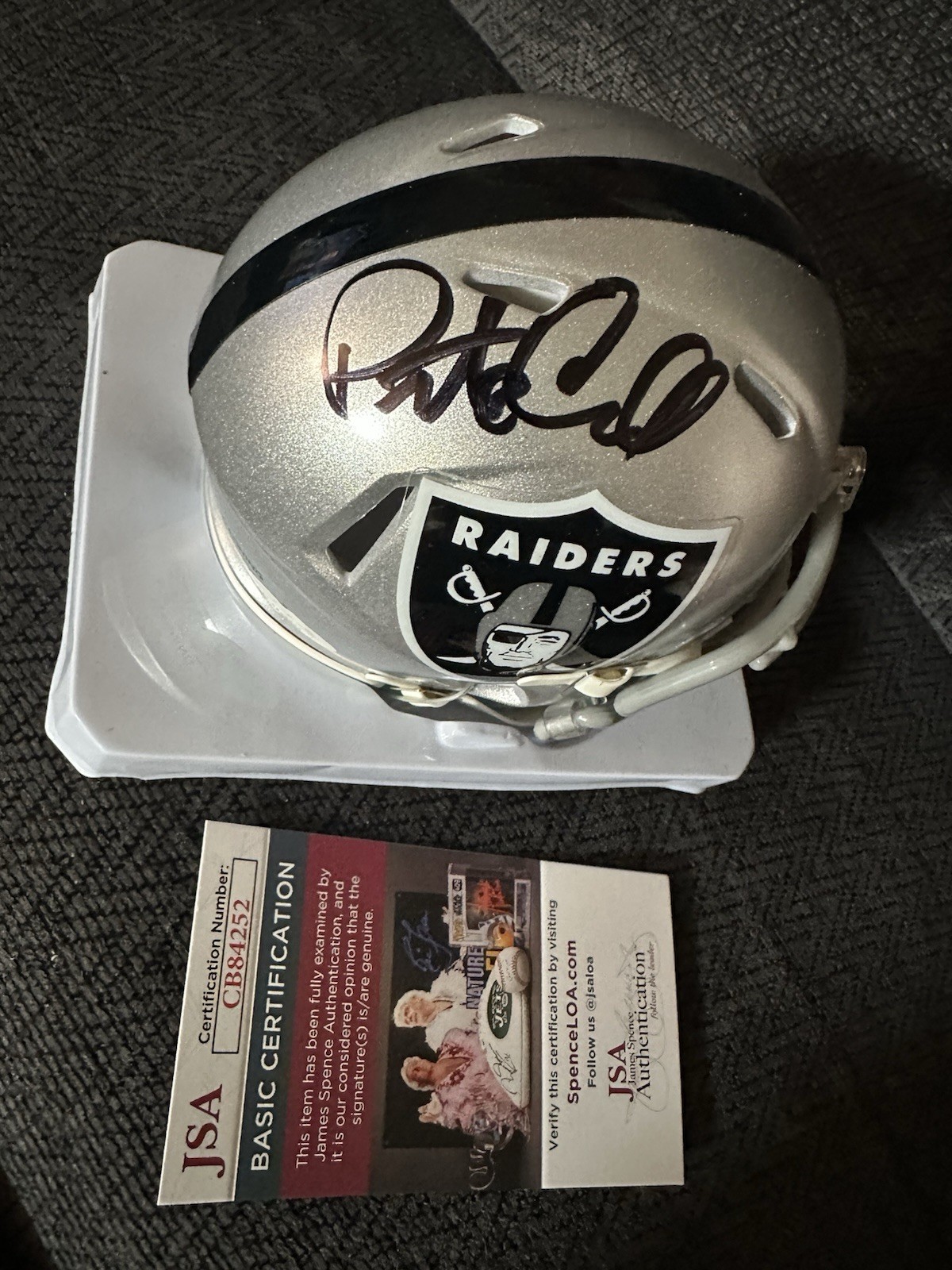 Coach Pete Carroll Signed Mini Helmet Raiders Autographed JSA Authentication COA