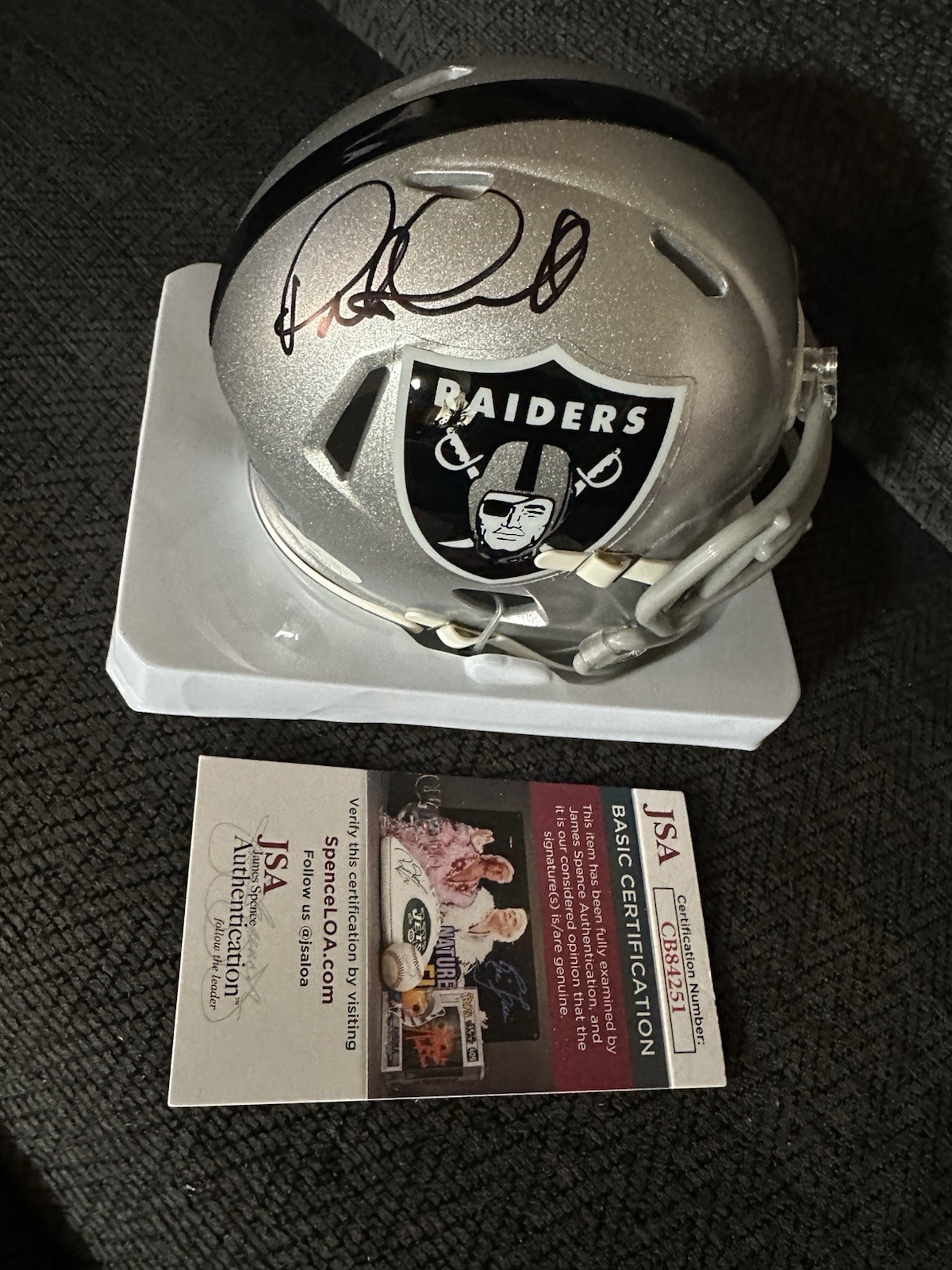 Coach Pete Carroll Signed Mini Helmet Raiders Autographed JSA Authentication COA