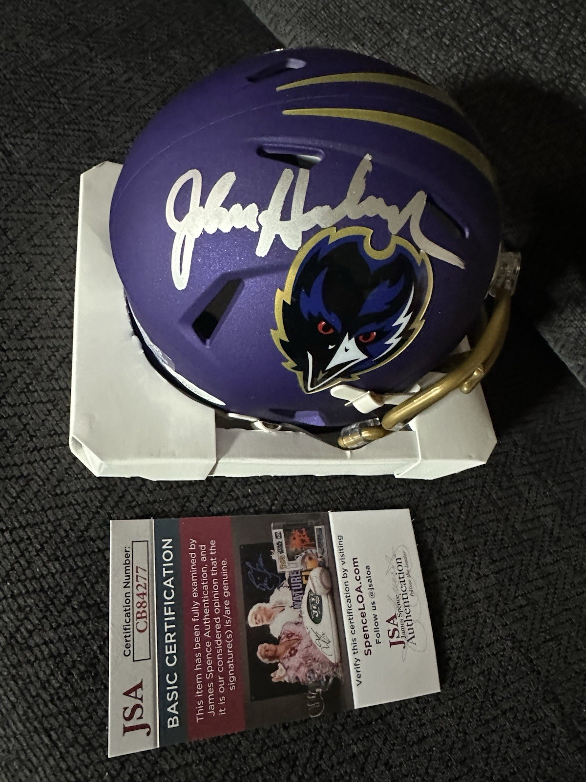 John Harbaugh Signed Mini Helmet Baltimore Ravens JSA Authentication COA