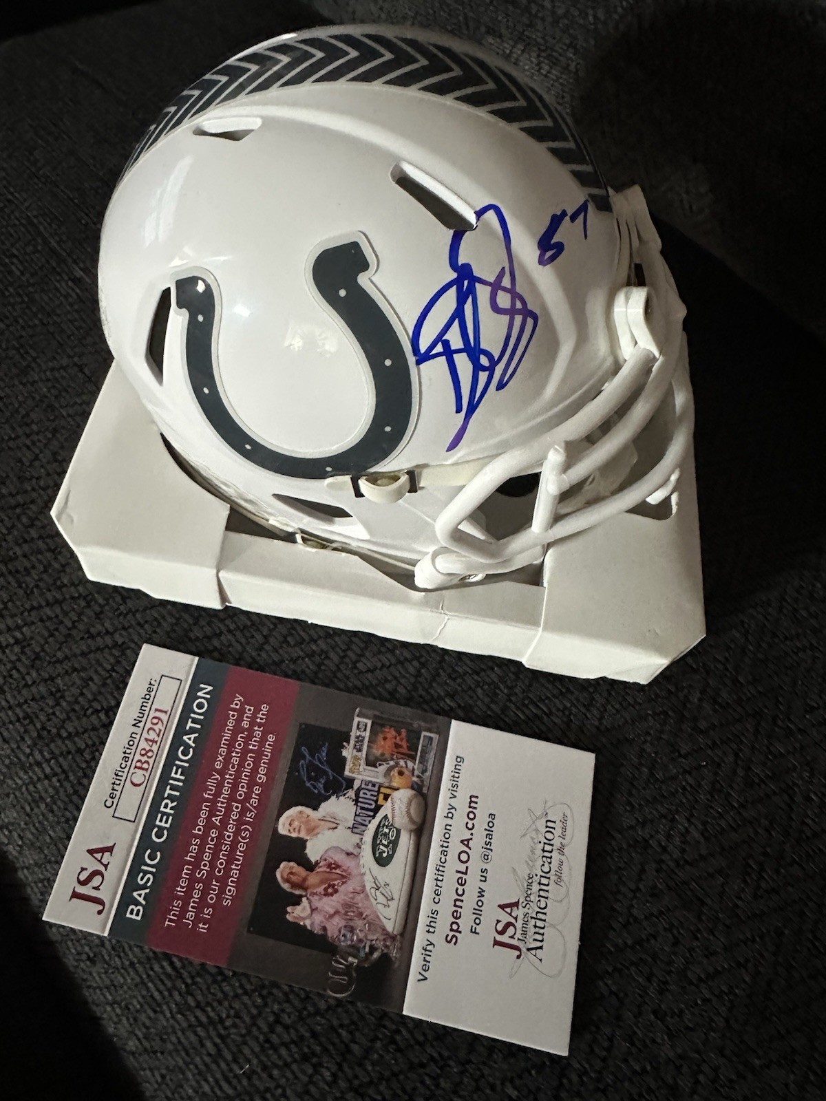 Reggie Wayne Signed Salute 2 Svc Colts Mini Helmet Auto JSA Authentication COA