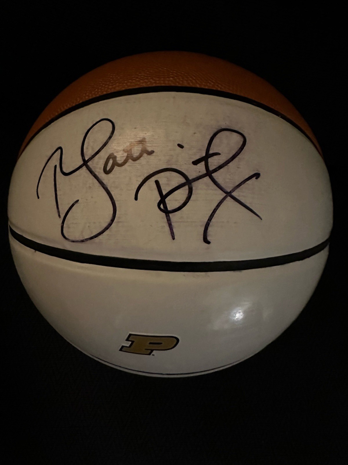 Coach Matt Painter Signed NCAA Basketball 29.5 Purdue Boilermakers Smudged C Pix