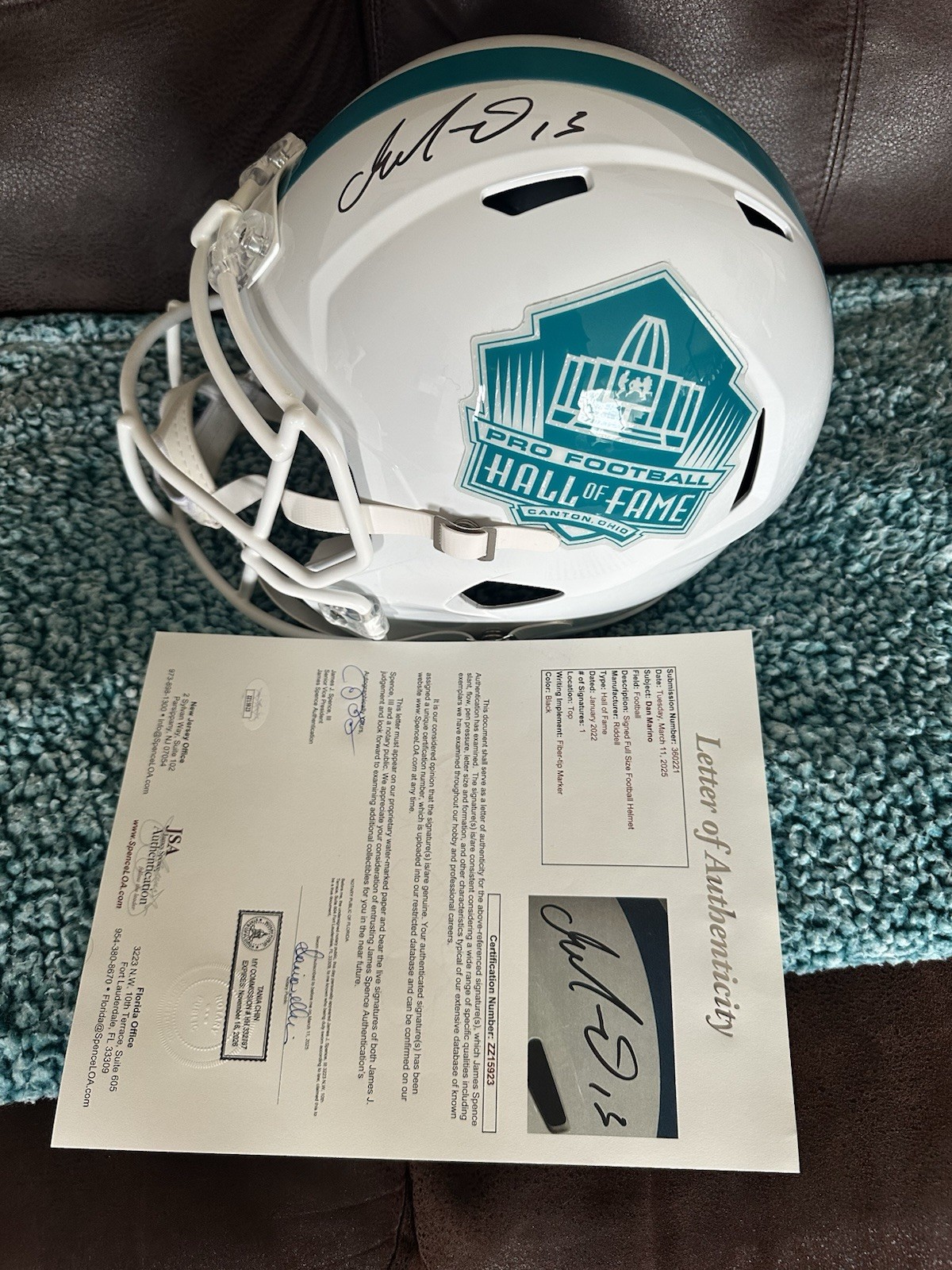 Dan Marino Signed Full Size HOF Helmet F/S PSA/DNA & JSA LOA Authenticated COA