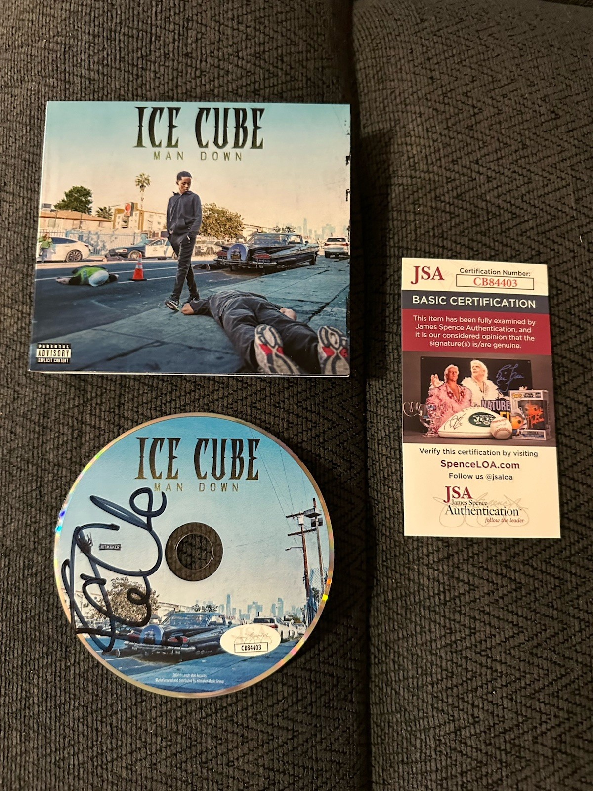 Ice Cube Signed Man Down Fear CD Autographed JSA Authenticated COA