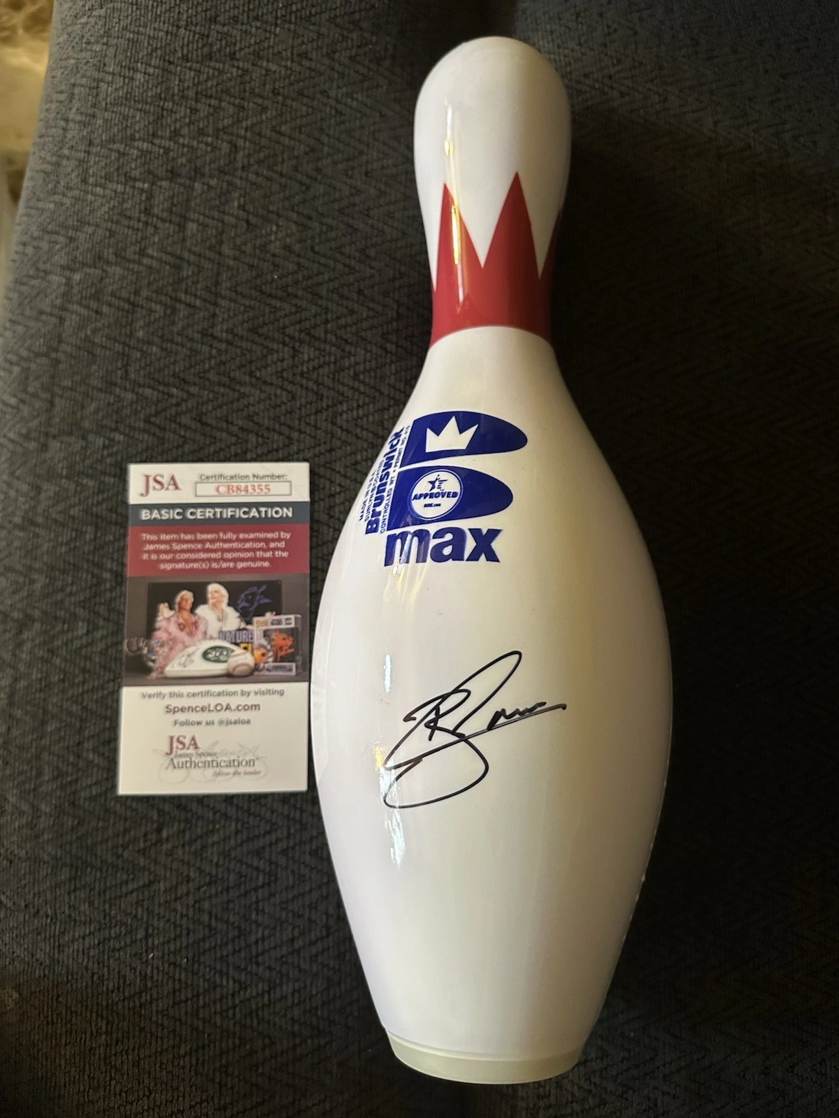 Jason Belmonte Brunswick PBA Signed Unused Bowling Pin JSA Authentication COA