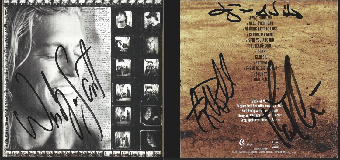 Puddle of Mudd REAL SIGNED Life On Display CD Cover #1 COA Autographed Scantlin