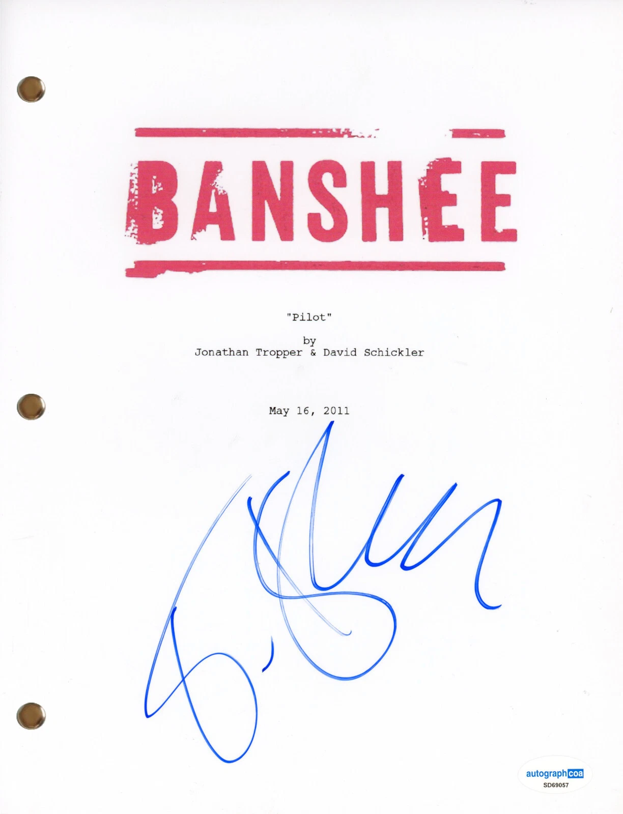 Trieste Kelly Dunn “Banshee” Signed Autograph Pilot TV Script Screenplay ACOA