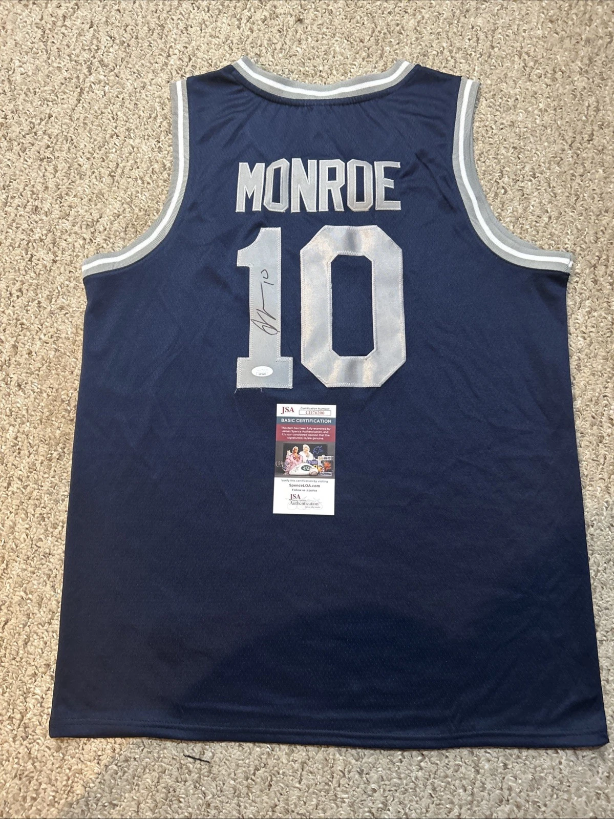 GEORGETOWN HOYAS- GREG MONROE SIGNED AUTOGRAPH JERSEY JSA COA BASKETBALL NBA