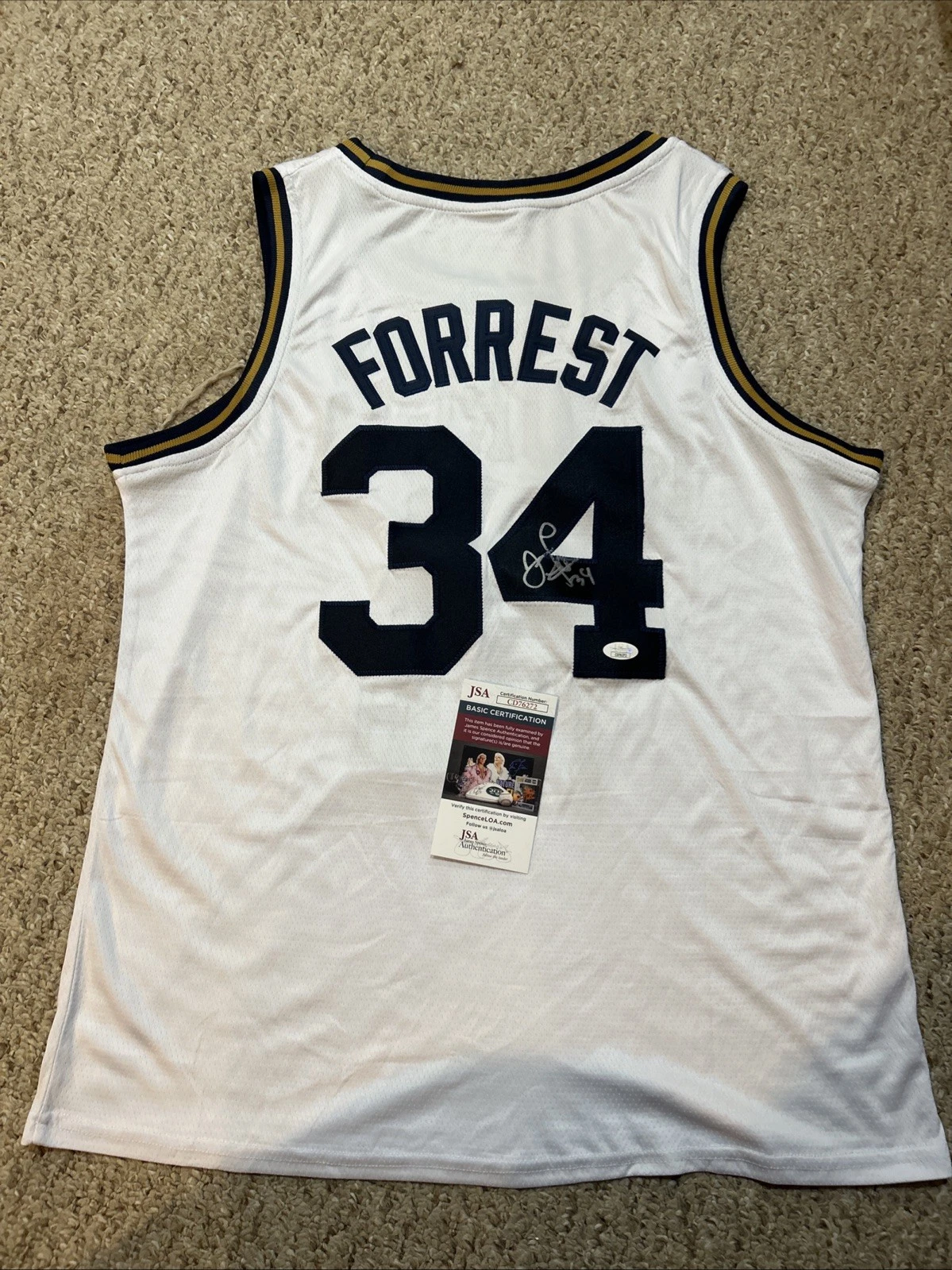 GEORGIA TECH YELLOW JACKETS- JAMES FORREST SIGNED AUTOGRAPH JERSEY JSA COA