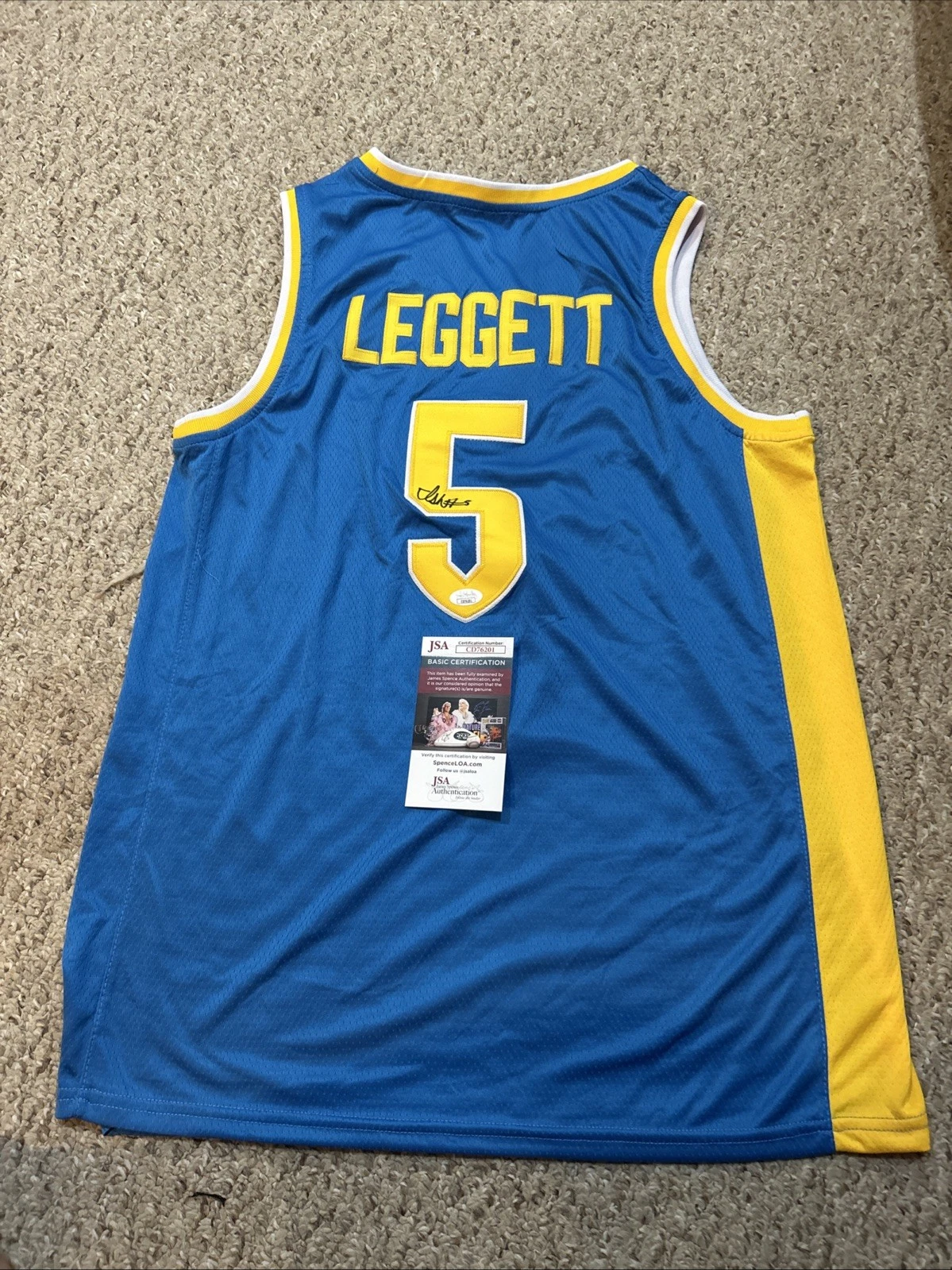 PITTSBURGH PANTHERS- ISHMAEL LEGGETT SIGNED AUTOGRAPH JERSEY JSA COA BASKETBALL
