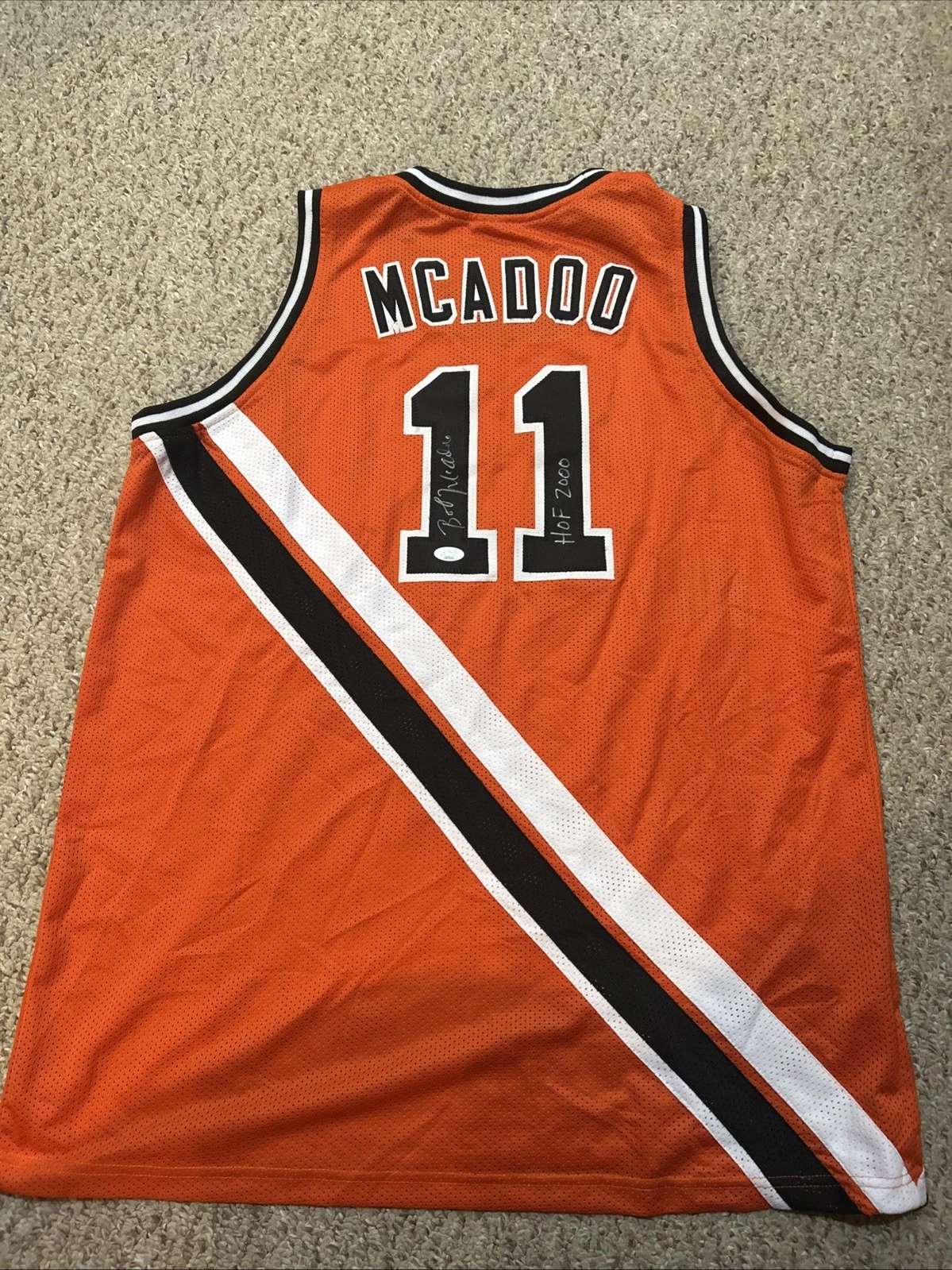 BUFFALO BRAVES- BOB MCADOO SIGNED AUTOGRAPH JERSEY JSA COA NBA HOF STAR