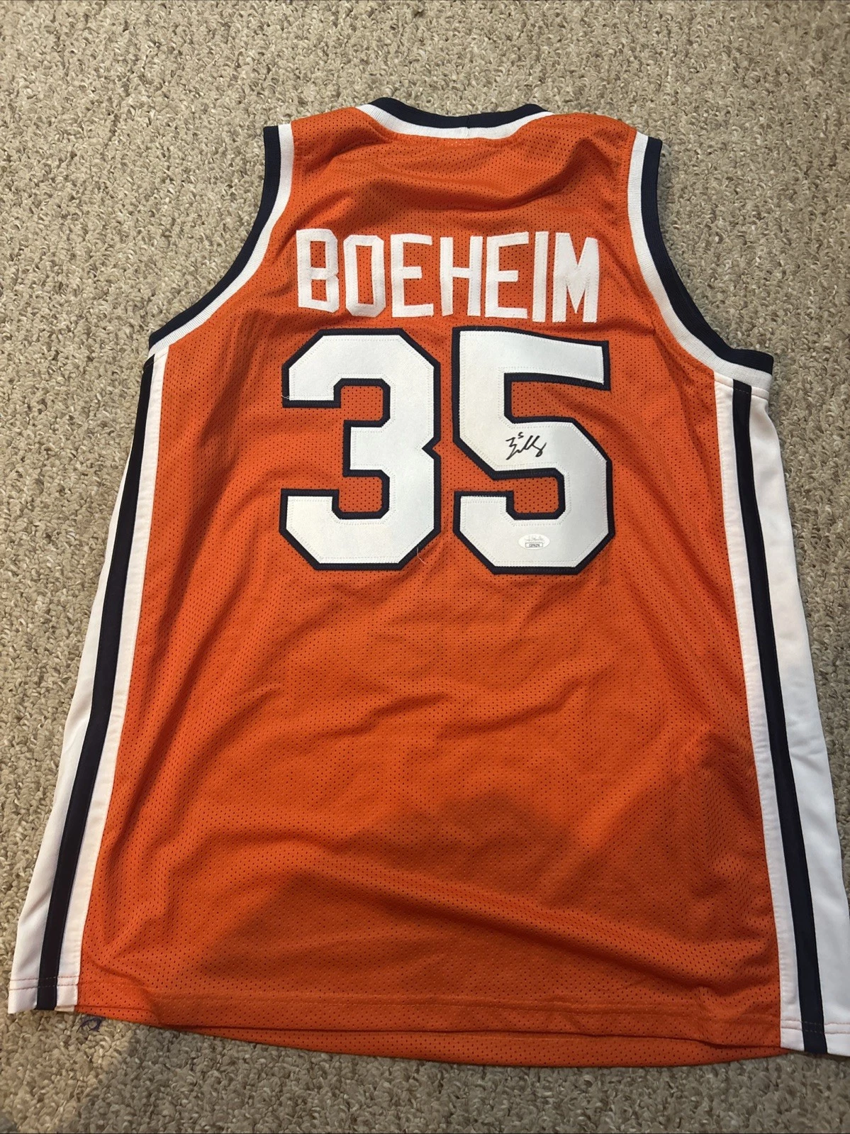 SYRACUSE ORANGE- BUDDY BOEHEIM SIGNED AUTOGRAPH JERSEY JSA COA BASKETBALL STAR
