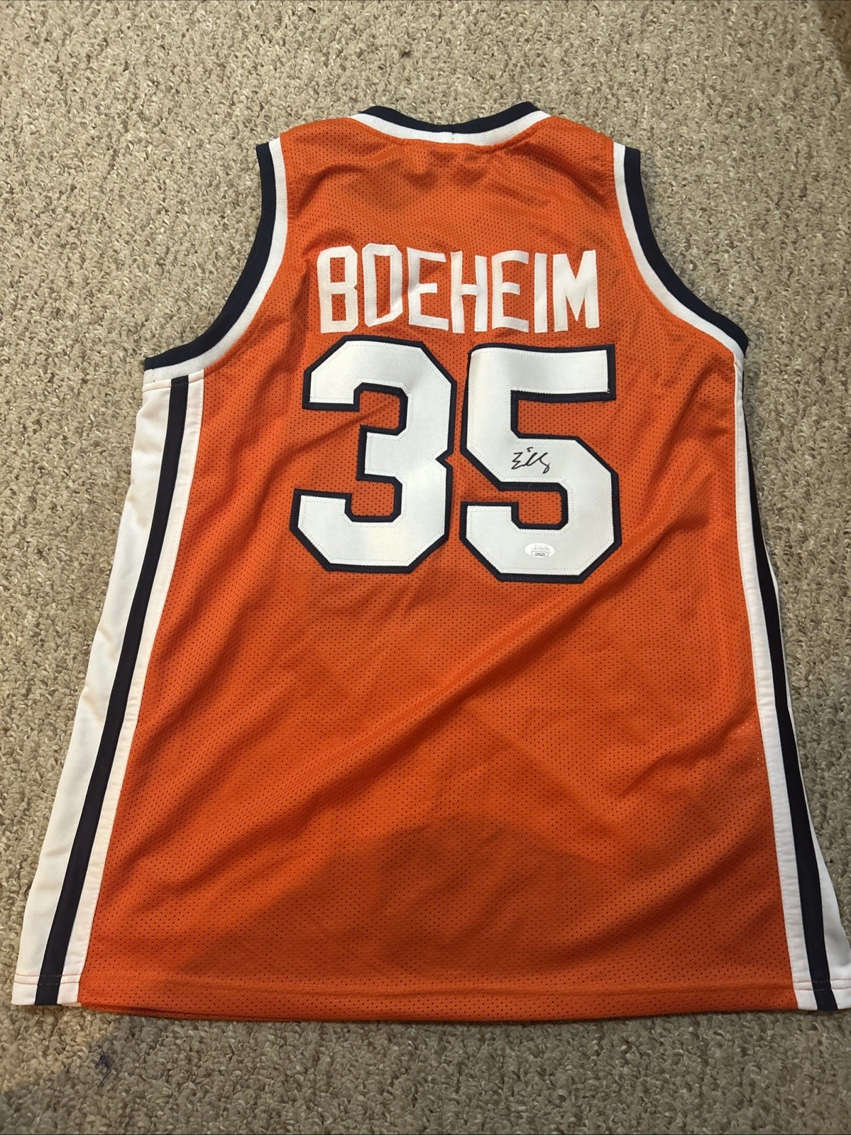 SYRACUSE ORANGE- BUDDY BOEHEIM SIGNED AUTOGRAPH JERSEY JSA COA BASKETBALL STAR