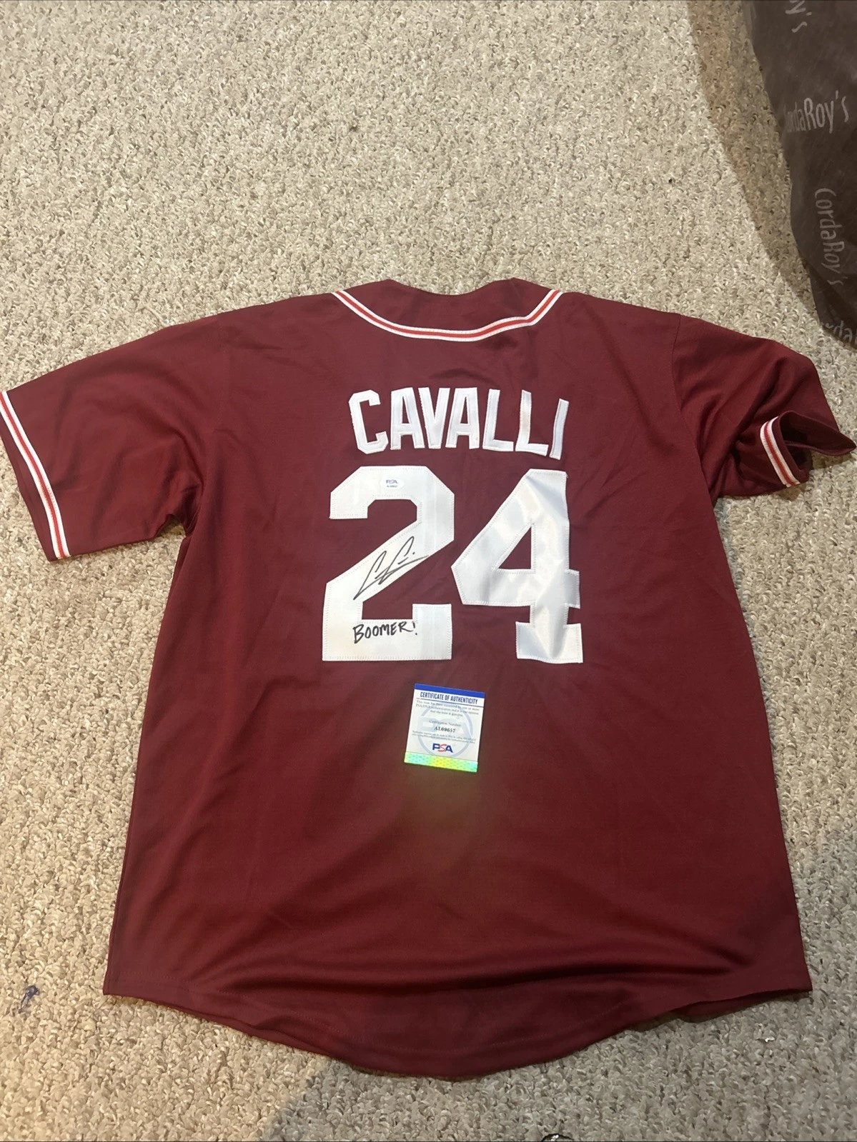 OKLAHOMA SOONERS- CADE CAVALLI SIGNED AUTOGRAPH JERSEY PSA COA MLB PROSPECT NATS