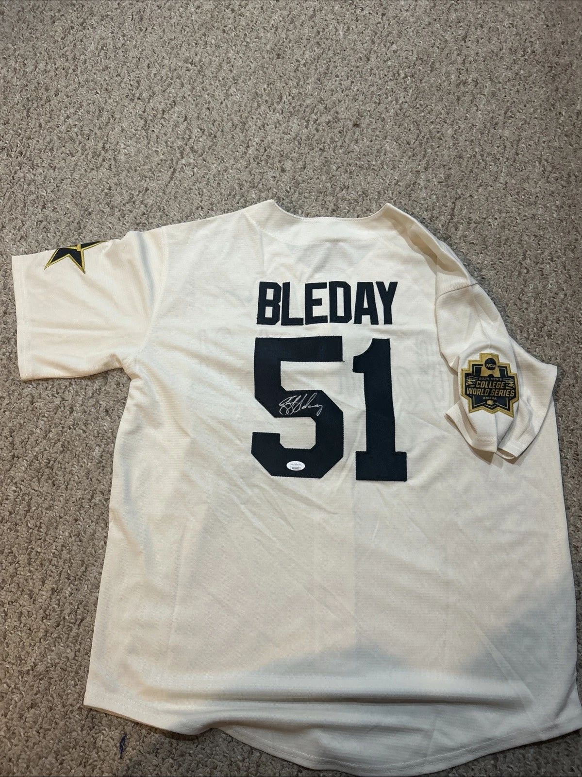 VANDERBILT COMMODORES- JJ BLEDAY SIGNED AUTOGRAPH JERSEY JSA COA COLLEGE WS COLLECTIBLE MEMORABILIA
