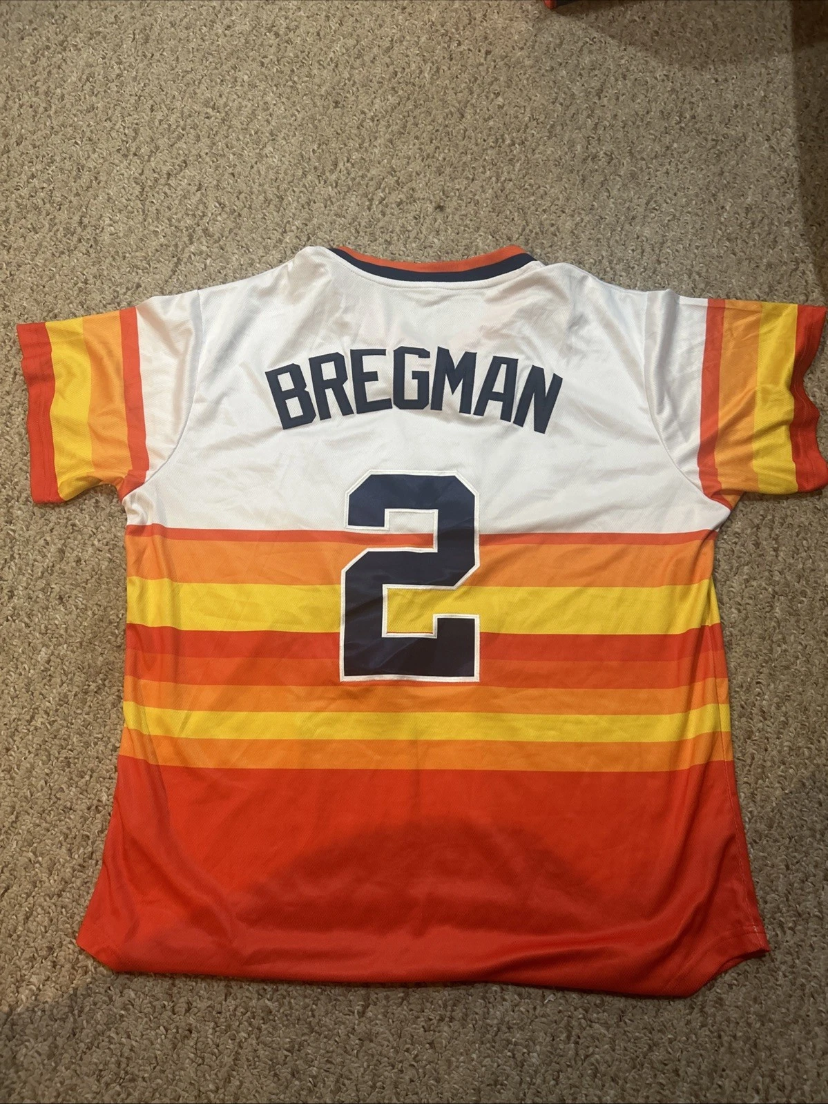 HOUSTON ASTROS- ALEX BREGMAN SIZE XL THROWBACK JERSEY MENS #2