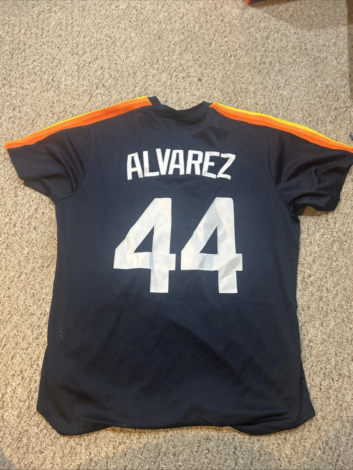 HOUSTON ASTROS- YORDAN ALVAREZ SIZE LARGE L JERSEY THROWBACK MENS BLUE #44