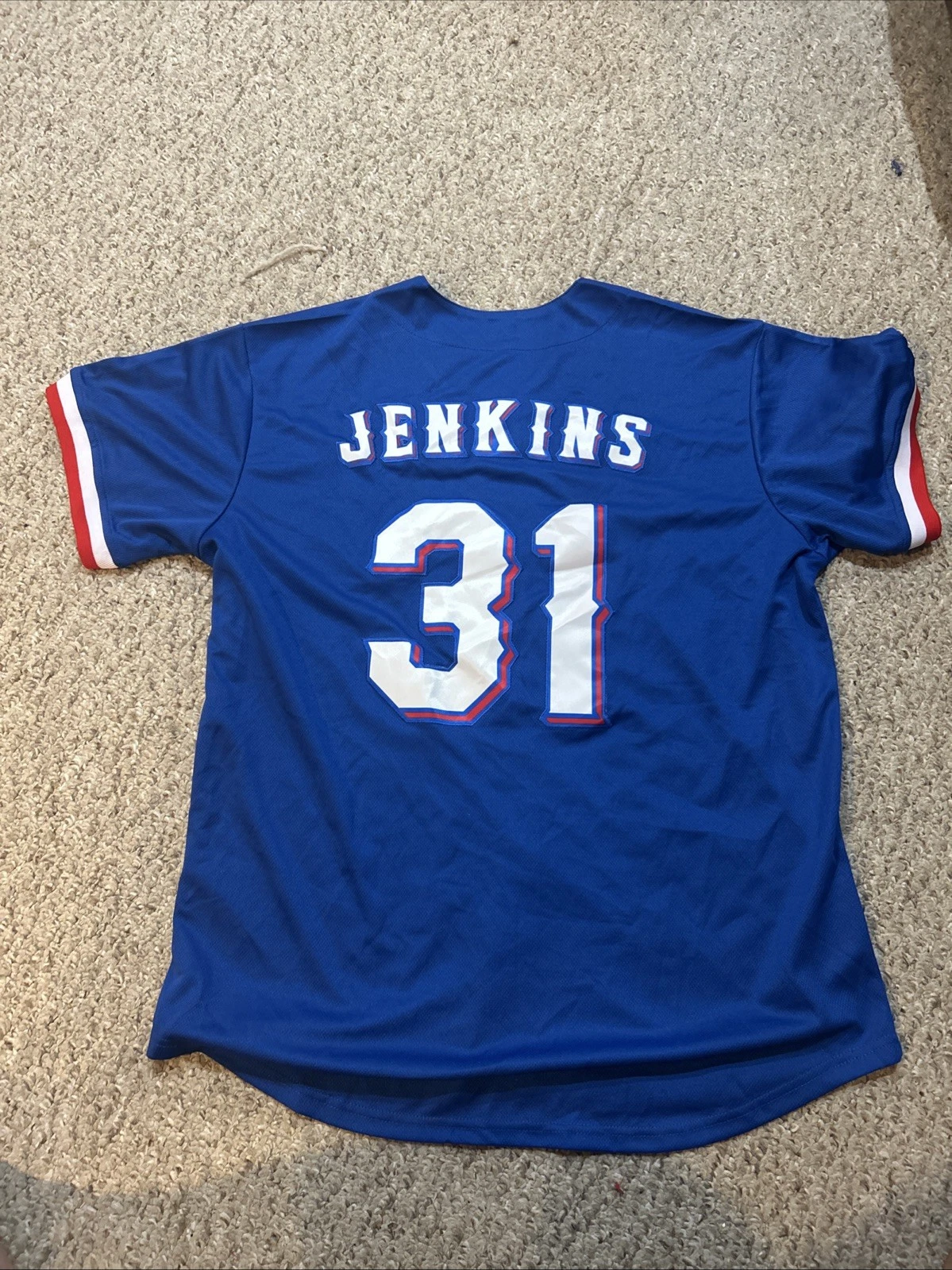 TEXAS RANGERS- FERGIE JENKINS SIZE LARGE L BASEBALL JERSEY MENS #31