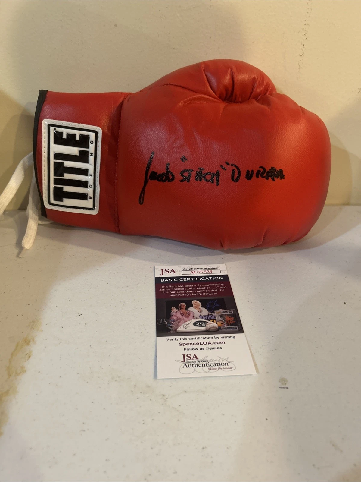 JACOB STITCH DURAN SIGNED AUTOGRAPH BOXING GLOVE JSA COA CREED CUTMAN ROCKY
