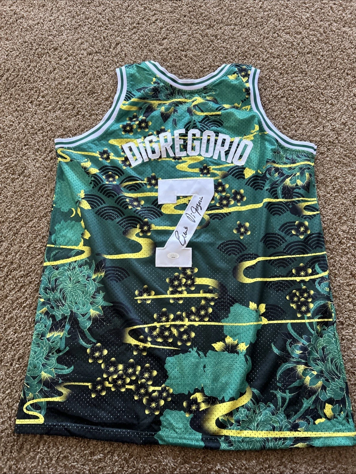 BOSTON CELTICS- ERNIE DIGREGORIO SIGNED AUTOGRAPH JERSEY JSA COA NBA ROY