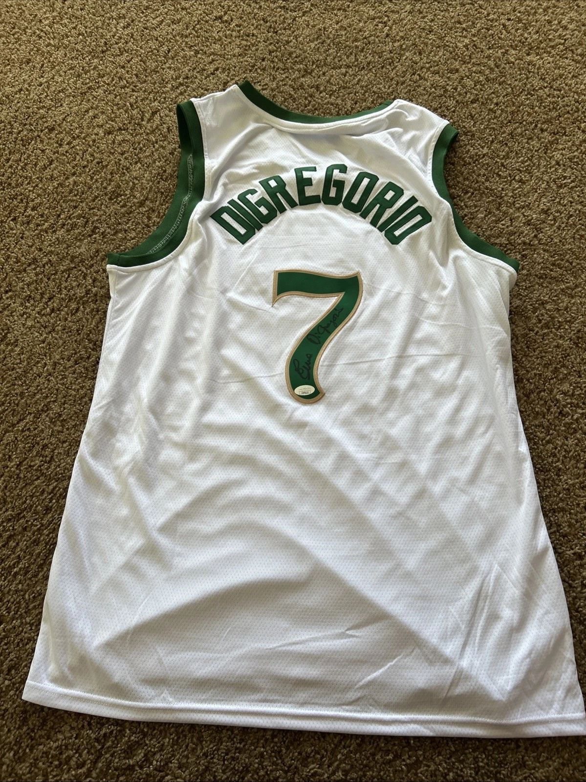 BOSTON CELTICS- ERNIE DIGREGORIO SIGNED AUTOGRAPH JERSEY JSA COA NBA ROY