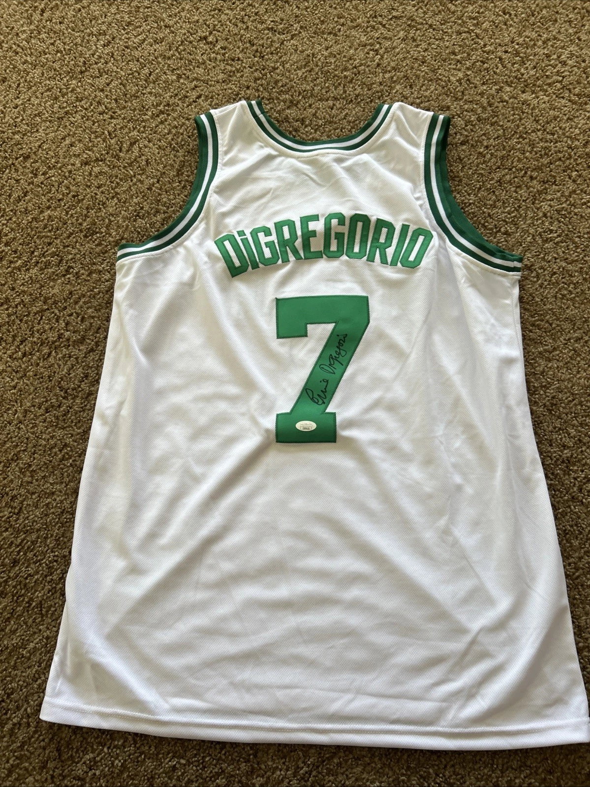 BOSTON CELTICS- ERNIE DIGREGORIO SIGNED AUTOGRAPH JERSEY JSA COA NBA ROY