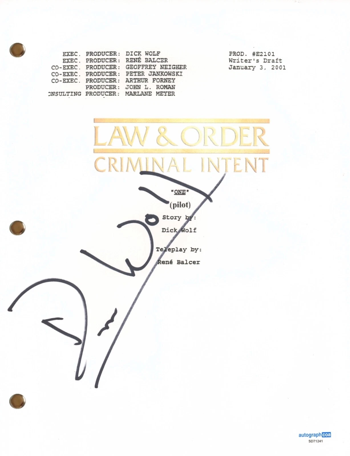 Dick Wolf “Law & Order: Criminal Intent