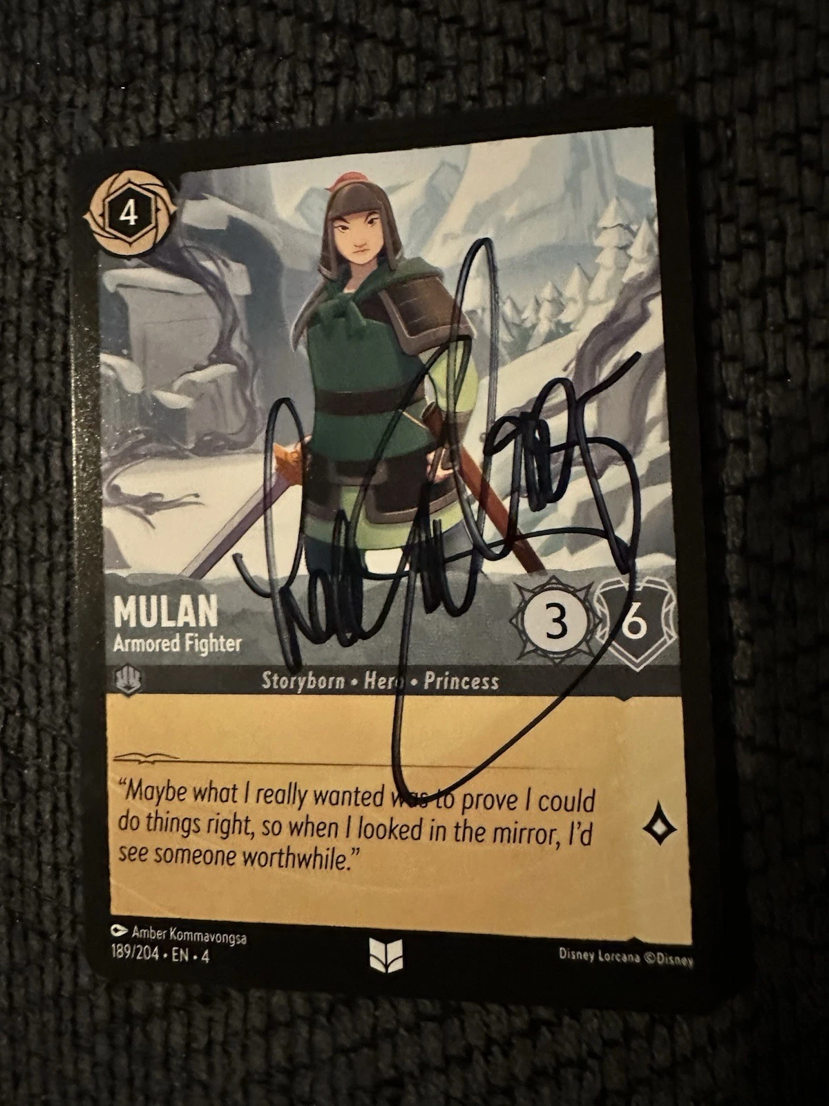 Lea Salonga Signed Trading Card Disney Mulan Autographed Princess