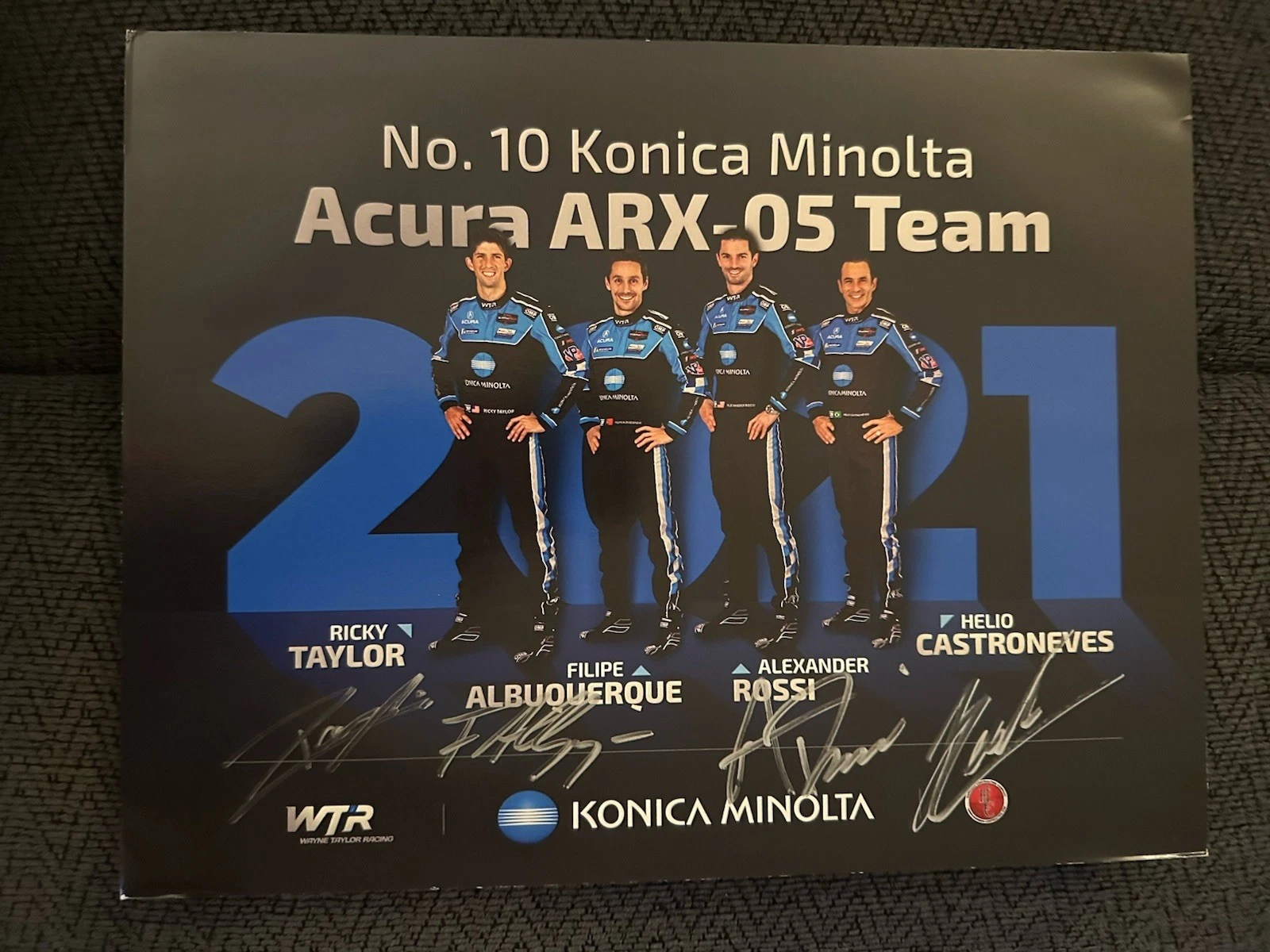 Ricky Taylor Helio Castroneves Alexander Rossi +1 Signed Promo Card IMSA Racing