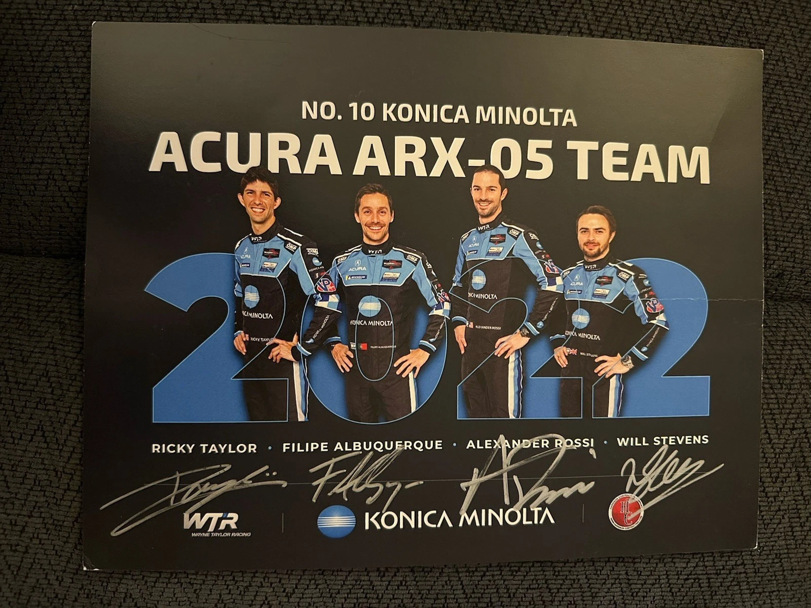 Ricky Taylor Will Stevens Alexander Rossi +1 Signed Promo Card IMSA Racing