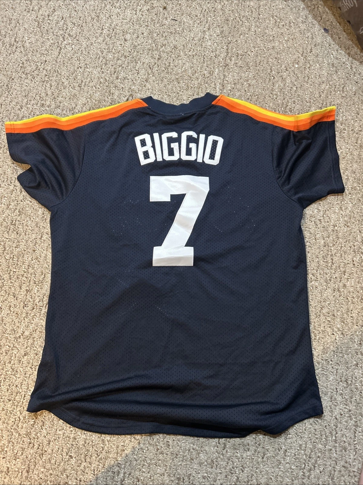 HOUSTON ASTROS- CRAIG BIGGIO SIZE LARGE L JERSEY #7 MENS THROWBACK HOF