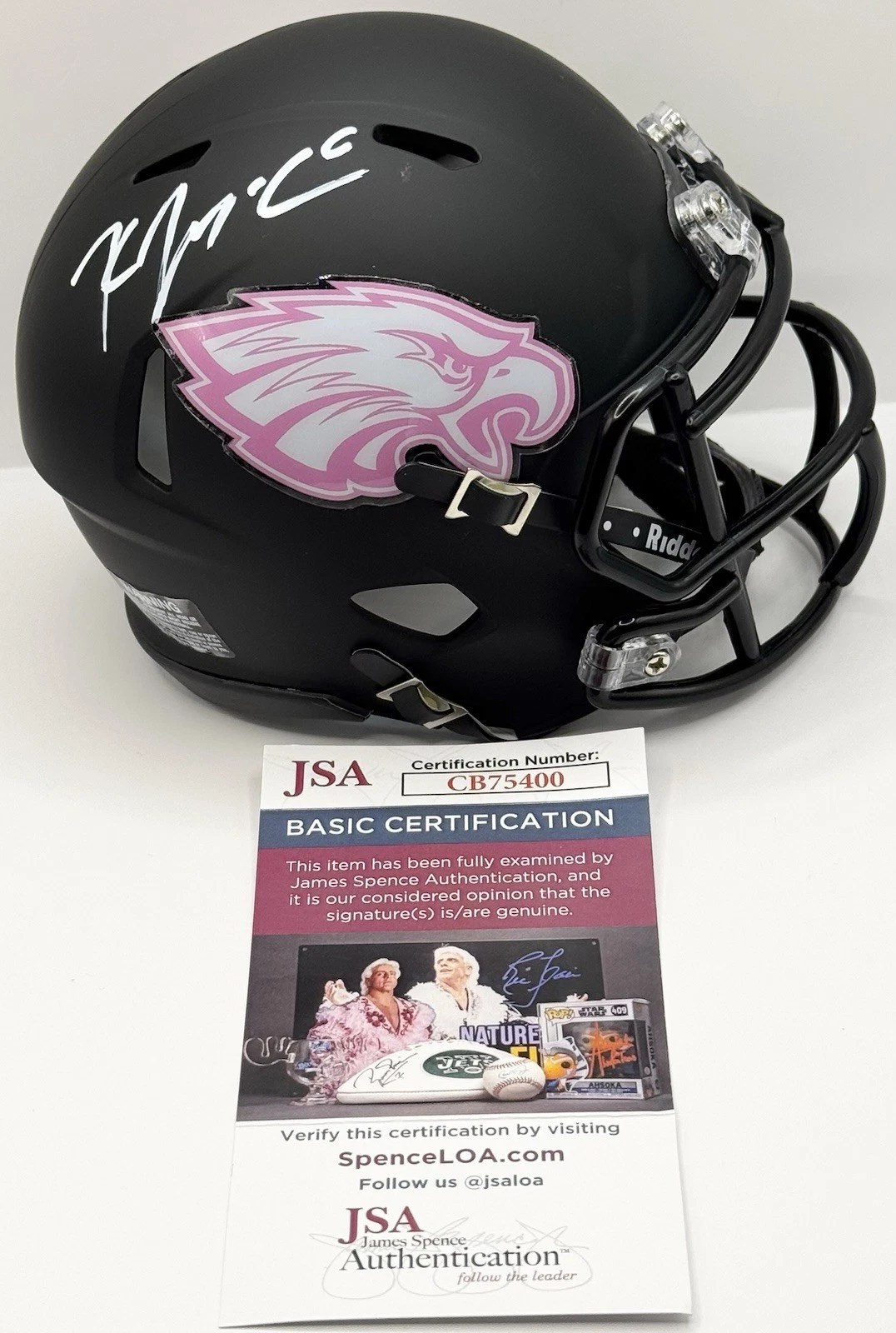 Kyle McCord Signed Autographed Philadelphia Eagles Mini Helmet JSA COA