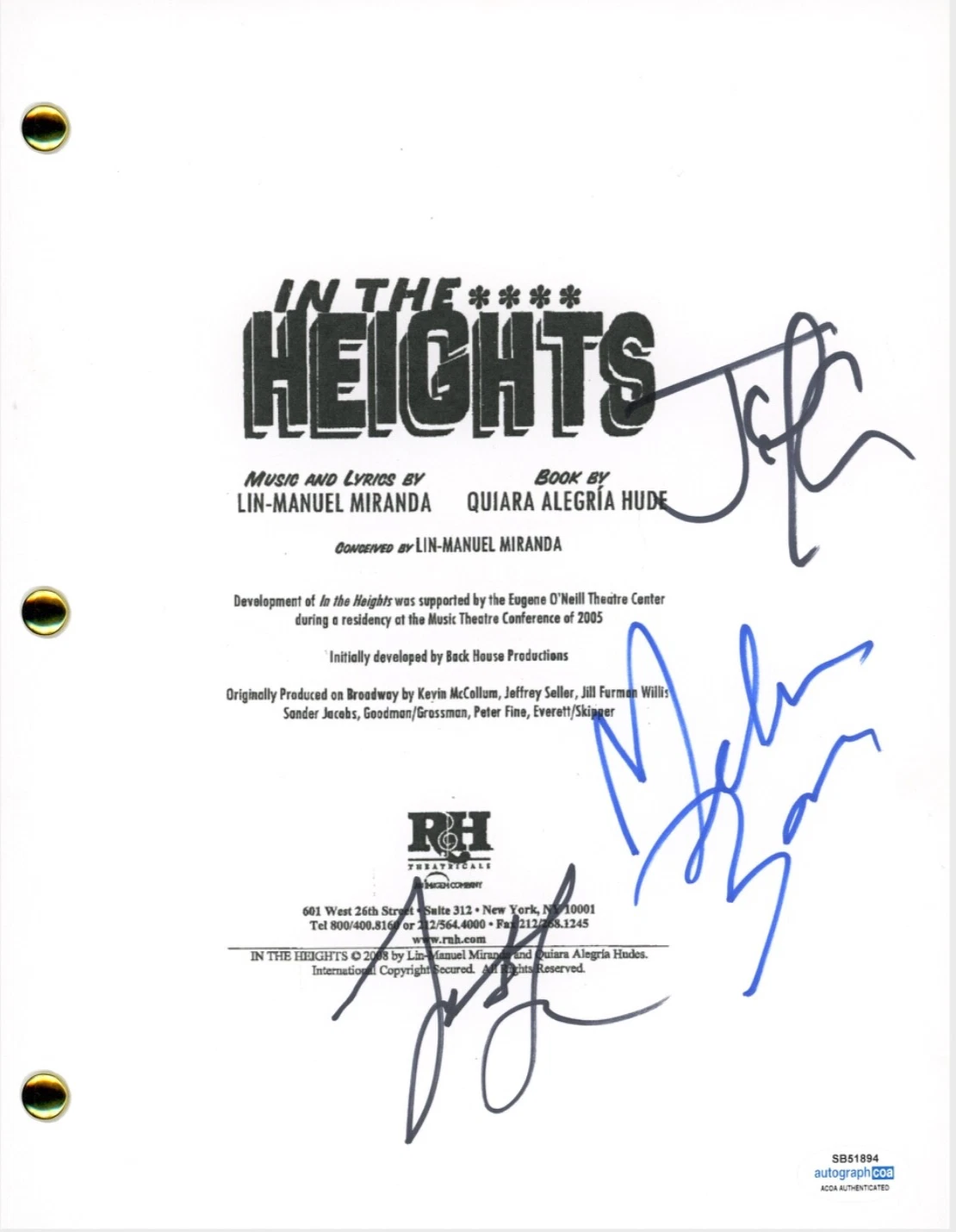 IN THE HEIGHTS Cast Signed Autograph Full Movie Script Melissa Barrera x3 ACOA