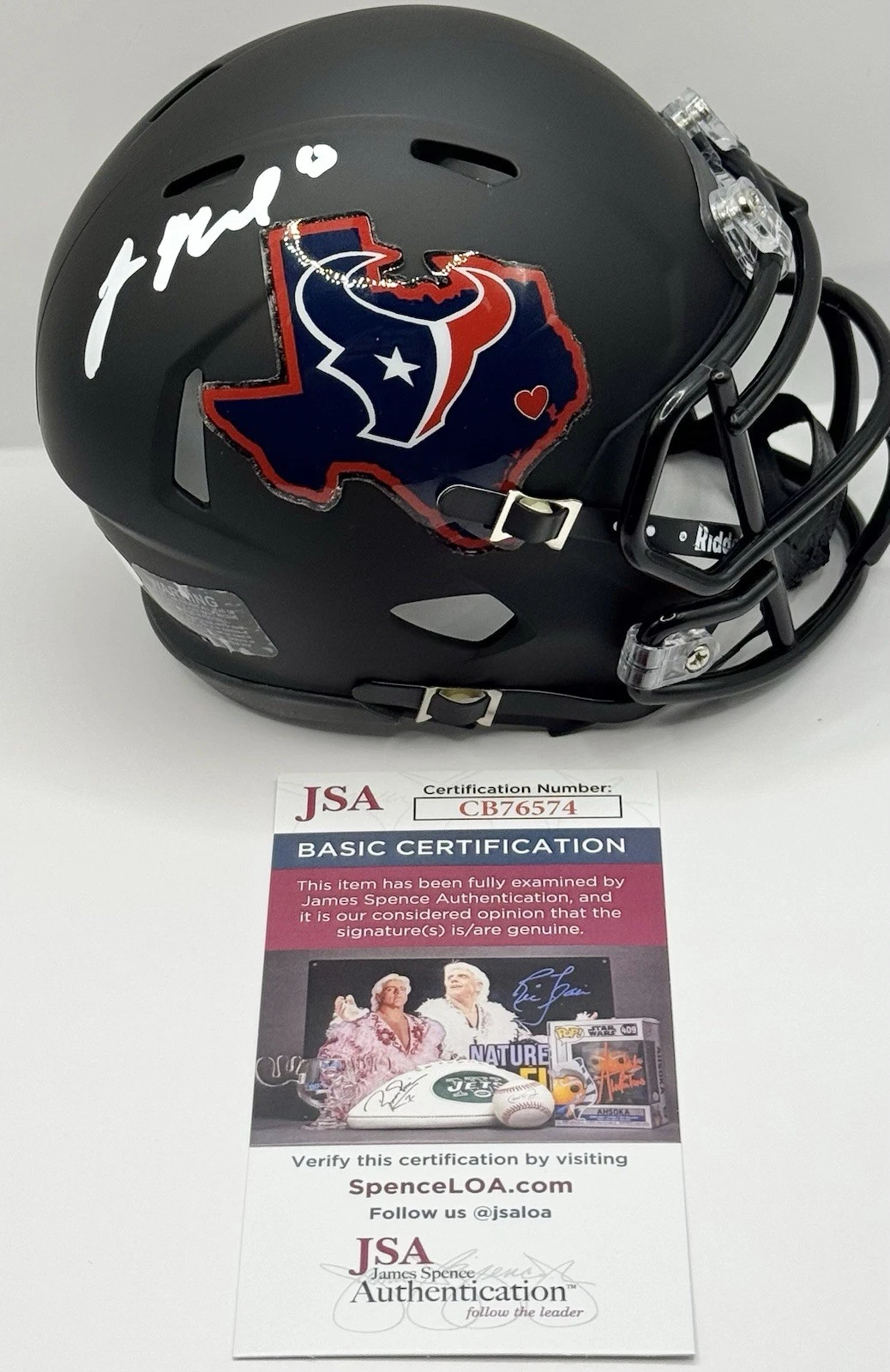 Jaylin Noel Signed Autographed Houston Texans Mini Helmet JSA COA