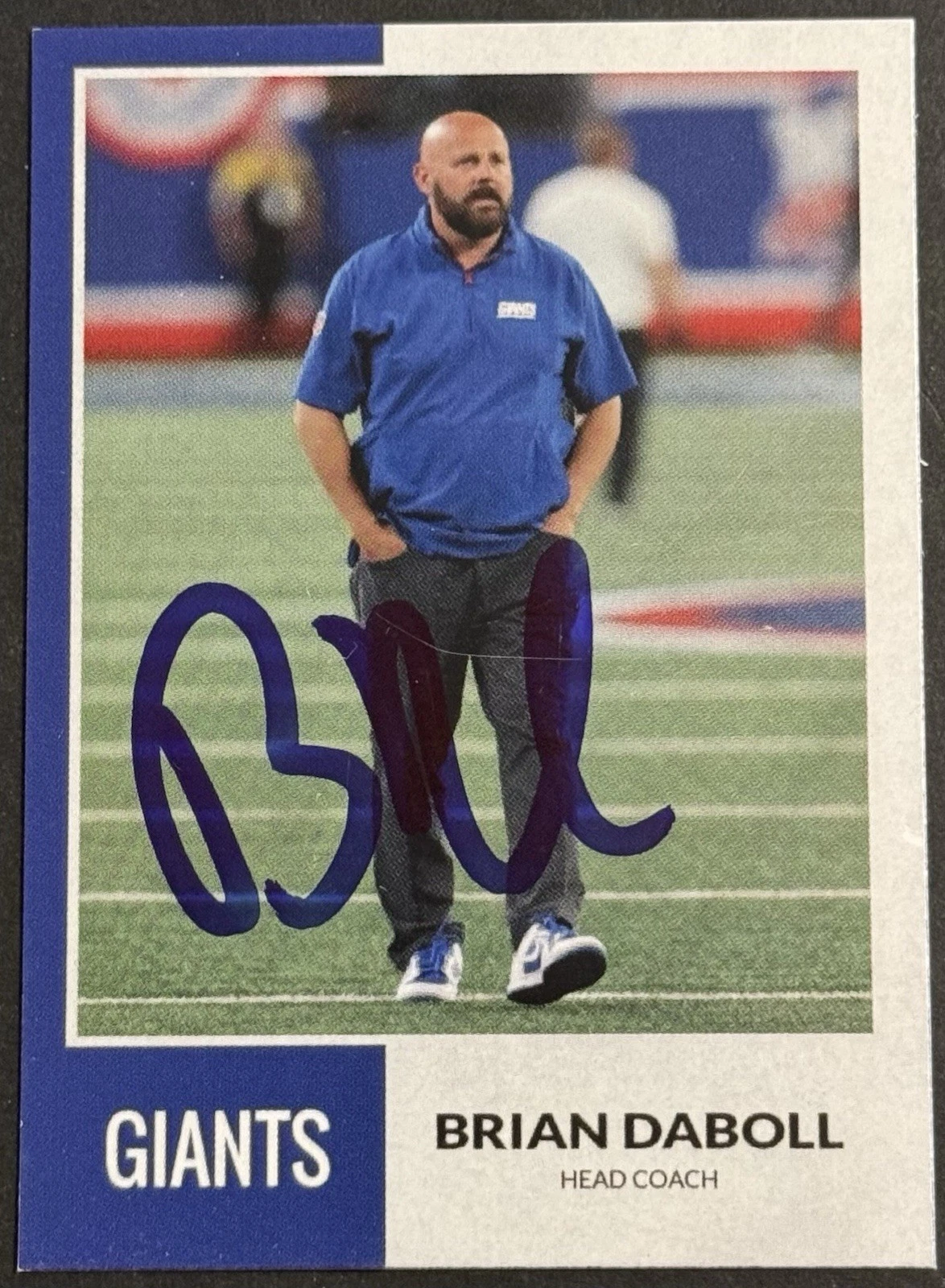Brian Daboll Signed Autographed Custom New York Giants Card BAS Beckett