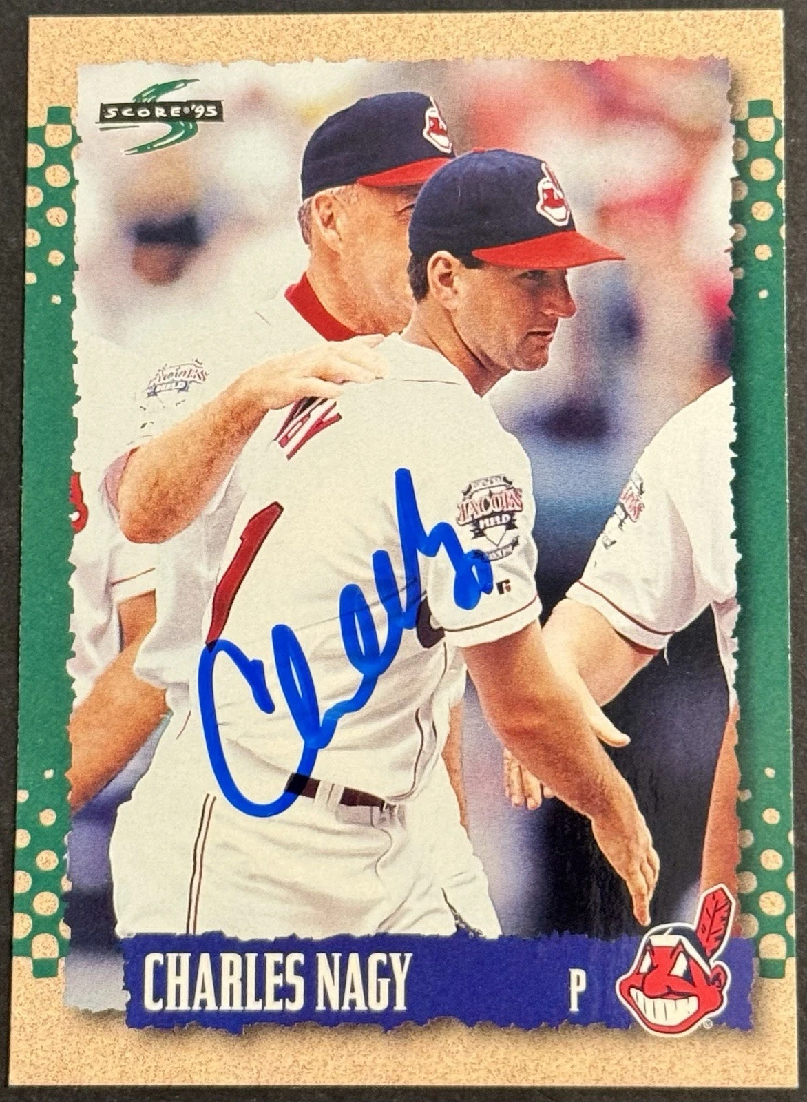 Charles Nagy Signed 1995 Score Card Cleveland Indians BAS Beckett COA