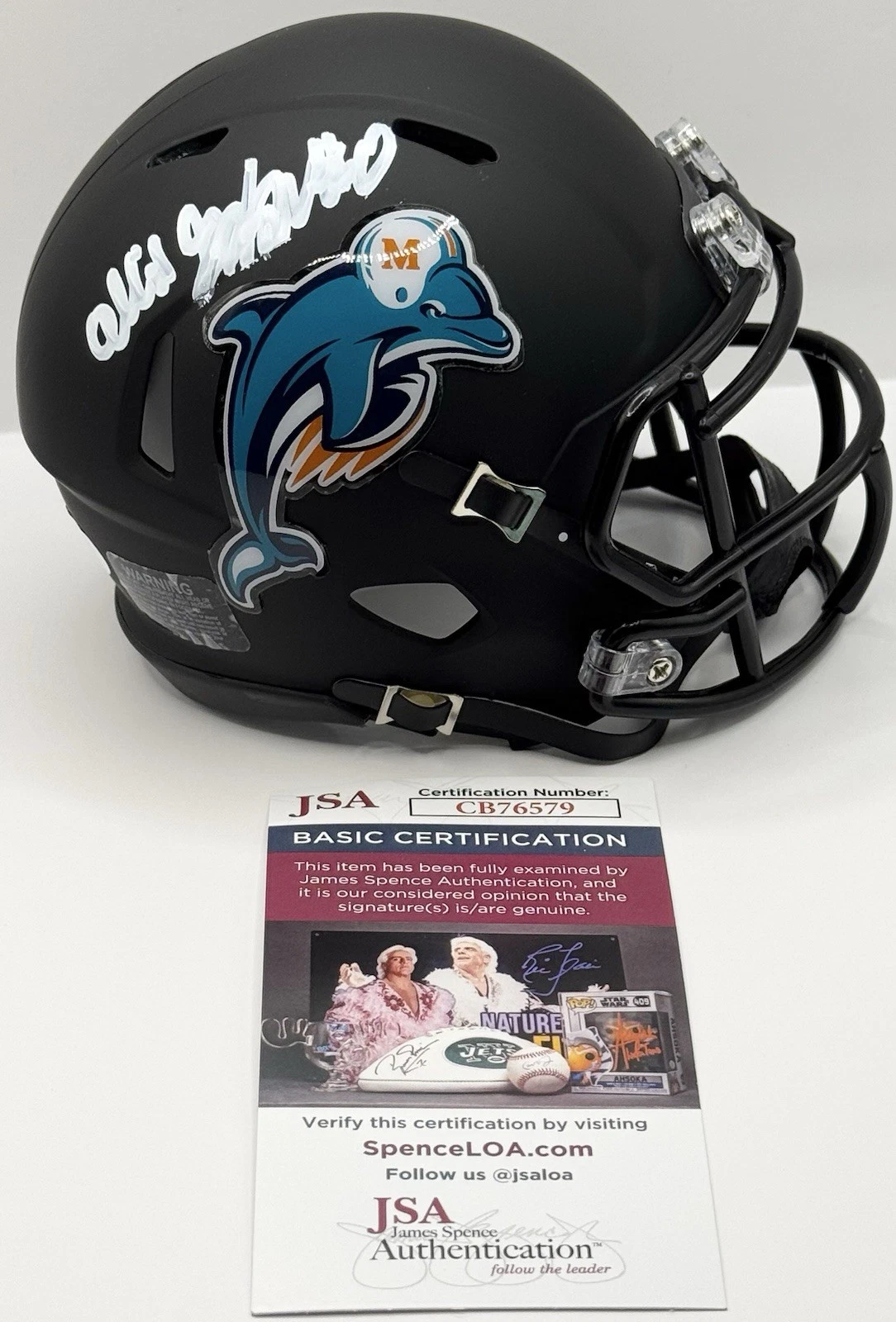 Ollie Gordon II Signed Autographed Miami Dolphins Mini Helmet JSA COA