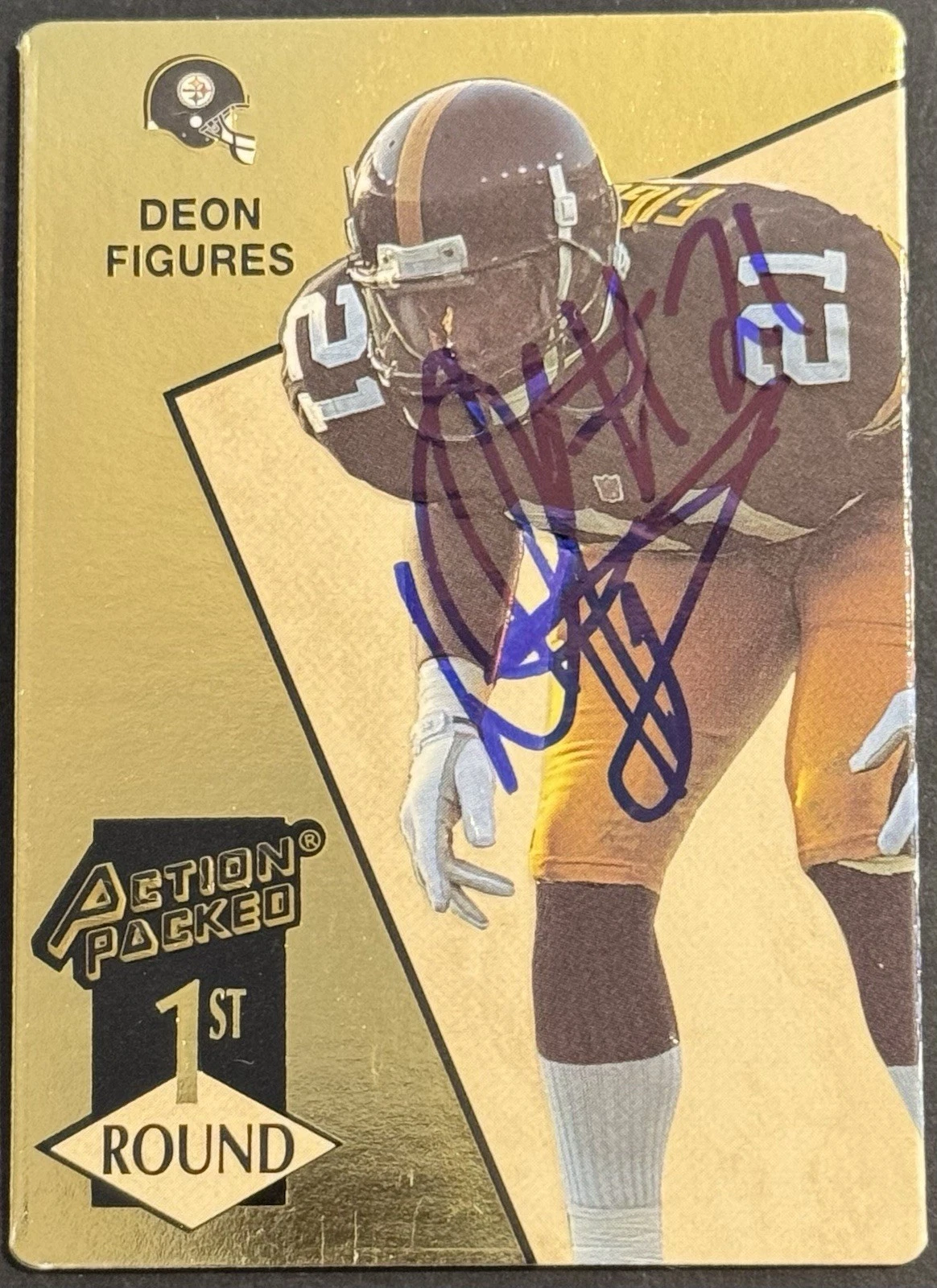 Deon Figures Signed 1993 Action Packed Rookie Card BAS Beckett COA Colorado