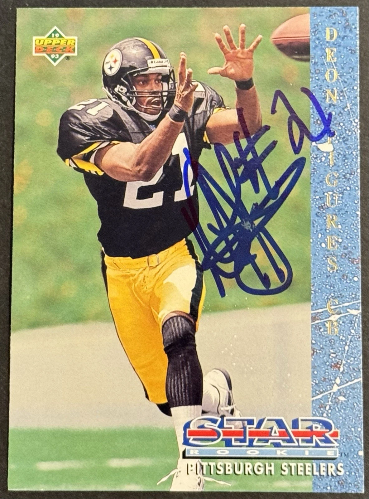 Deon Figures Signed 1993 Upper Deck Rookie Card BAS Beckett COA Colorado