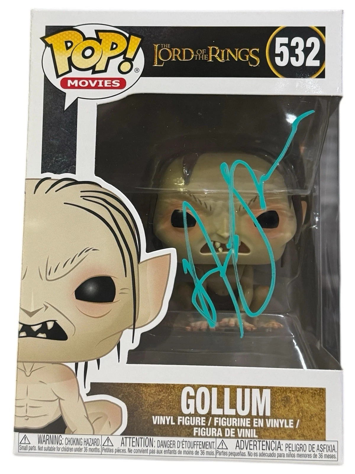 Andy Serkis The Lord of the Rings Signed Autograph Gollum Funko Pop Beckett COA