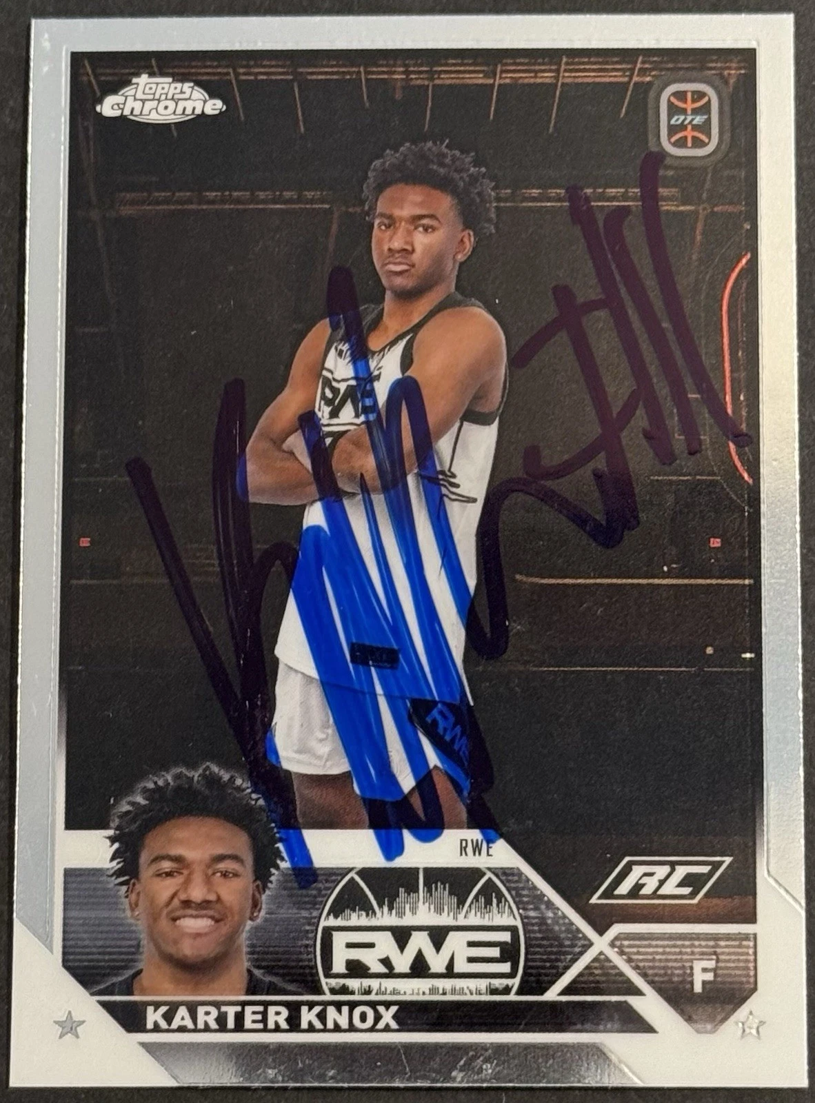 Karter Knox Signed 2024 Topps Chrome Rookie Card Arkansas BAS Beckett COA