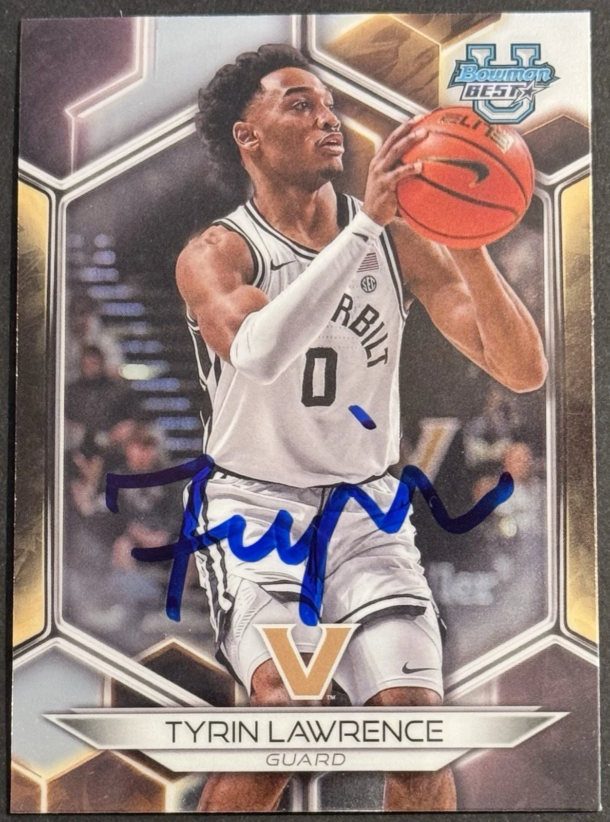 TYRIN LAWRENCE SIGNED 2024 BOWMAN’S BEST U ROOKIE CARD BAS BECKETT COA COLLECTIBLE MEMORABILIA