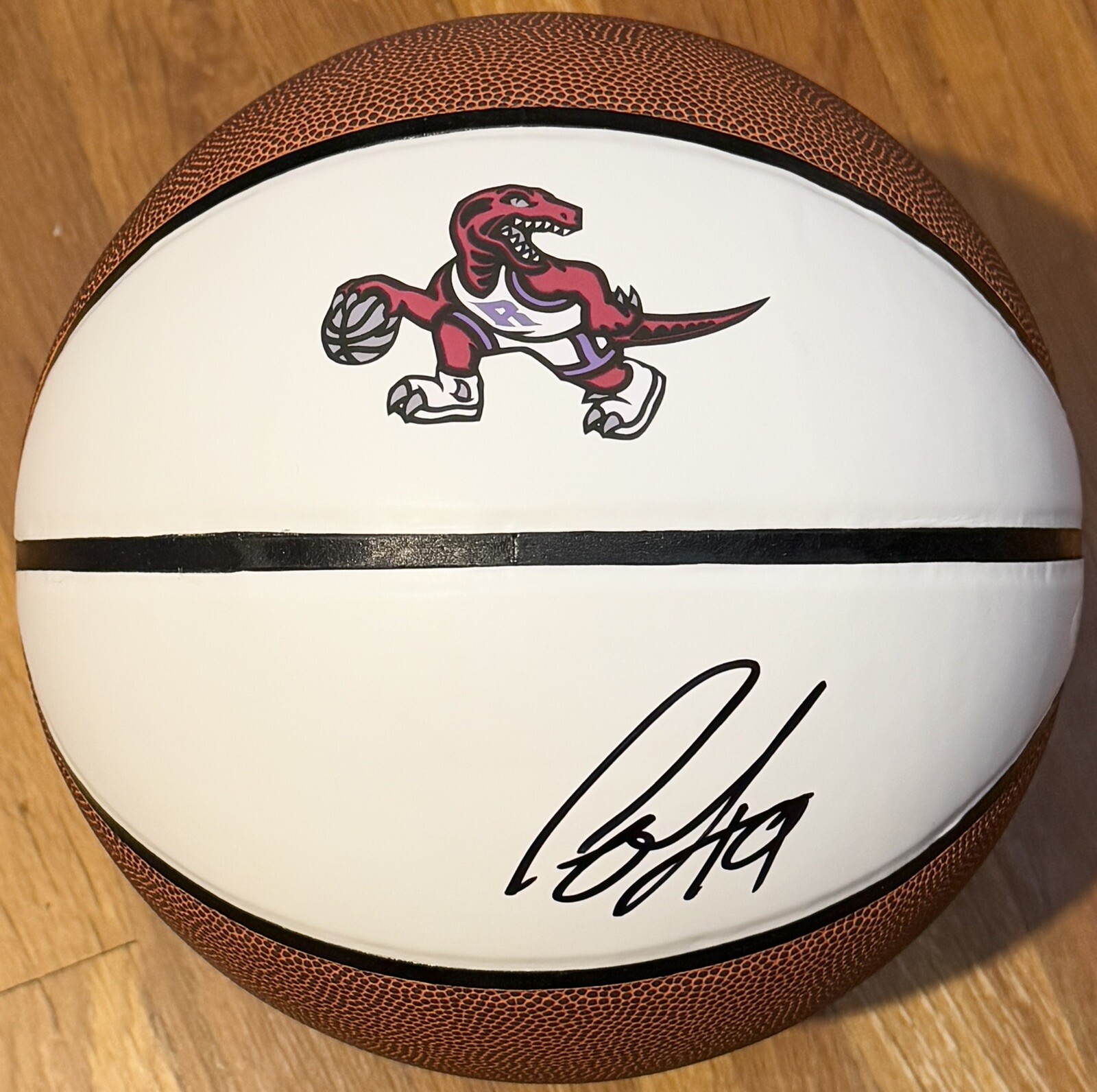 Jakob Poeltl Signed Autographed Toronto Raptors Logo Basketball JSA COA