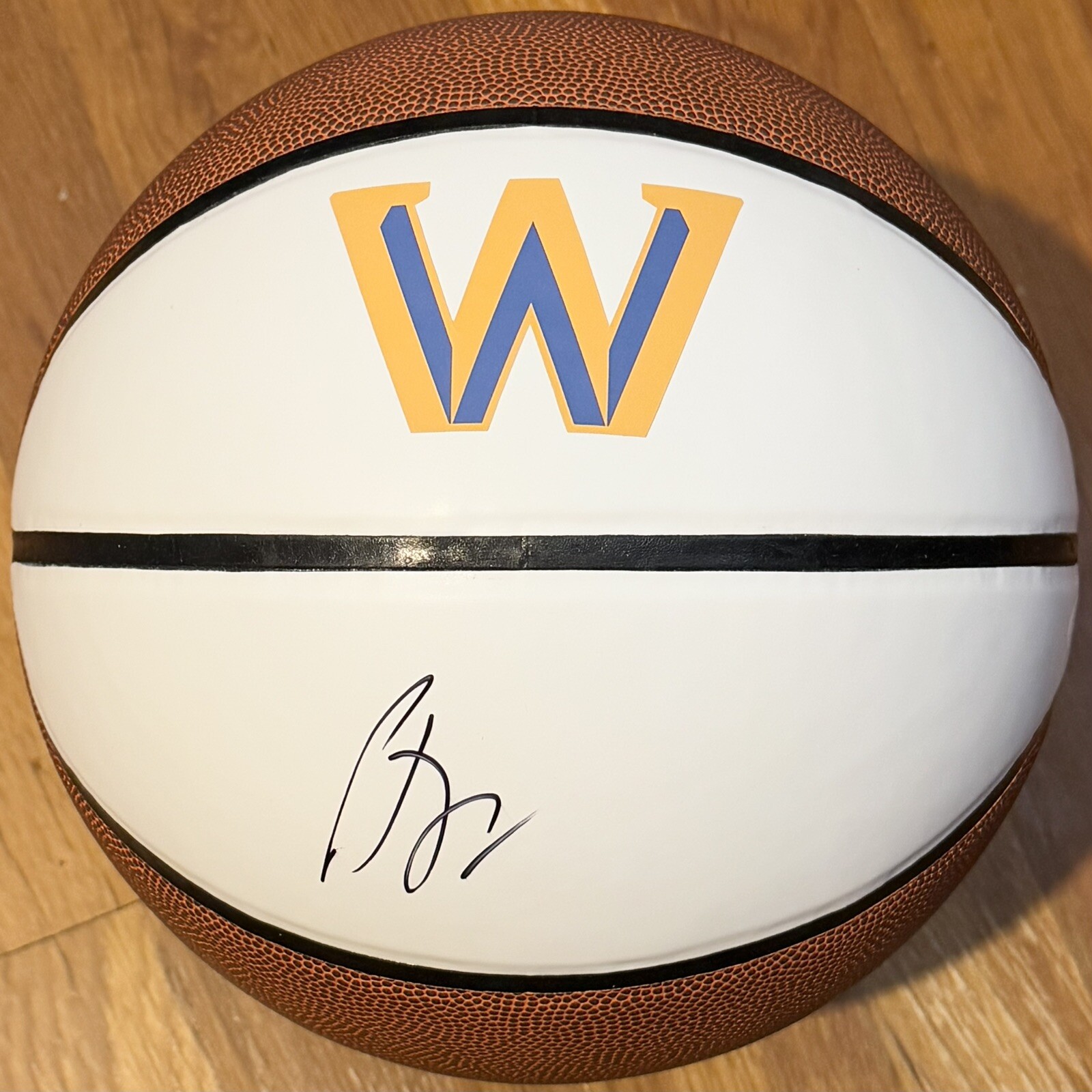 Buddy Hield Signed Autographed Golden State Warriors Logo Basketball JSA COA