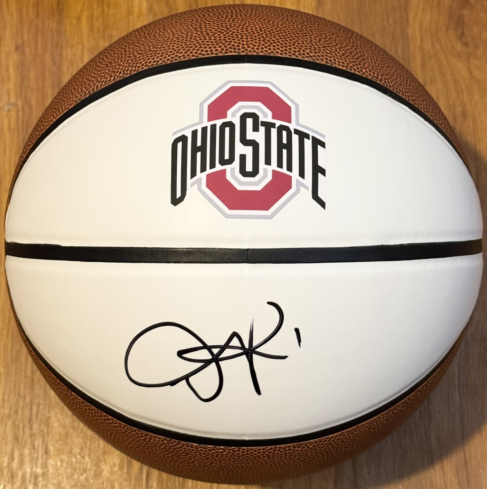 D’Angelo Russell Signed Autographed Ohio State Buckeyes Logo Basketball JSA COA