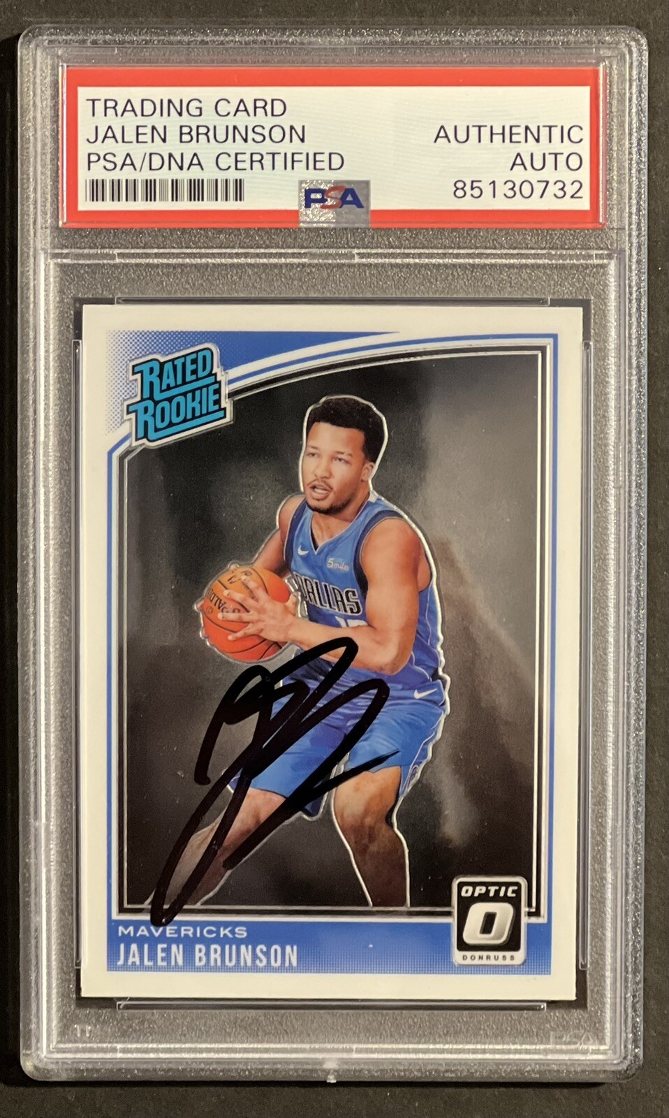 Jalen Brunson Signed 2018-19 Donruss Optic Rookie Card Knicks PSA/DNA Slabbed