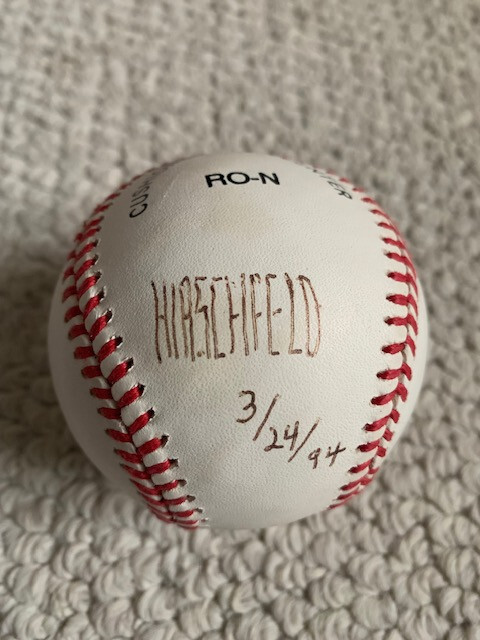 HIRSCHFELD HAND SIGNED NATIONAL LEAGUE BASEBALL AMAZING+VERY RARE JSA