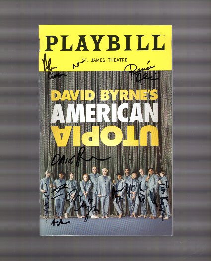 AMERICAN UTOPIA HAND SIGNED 2021 NEW YORK CITY PLAYBILL+COA DAVID BYRNE+CAST