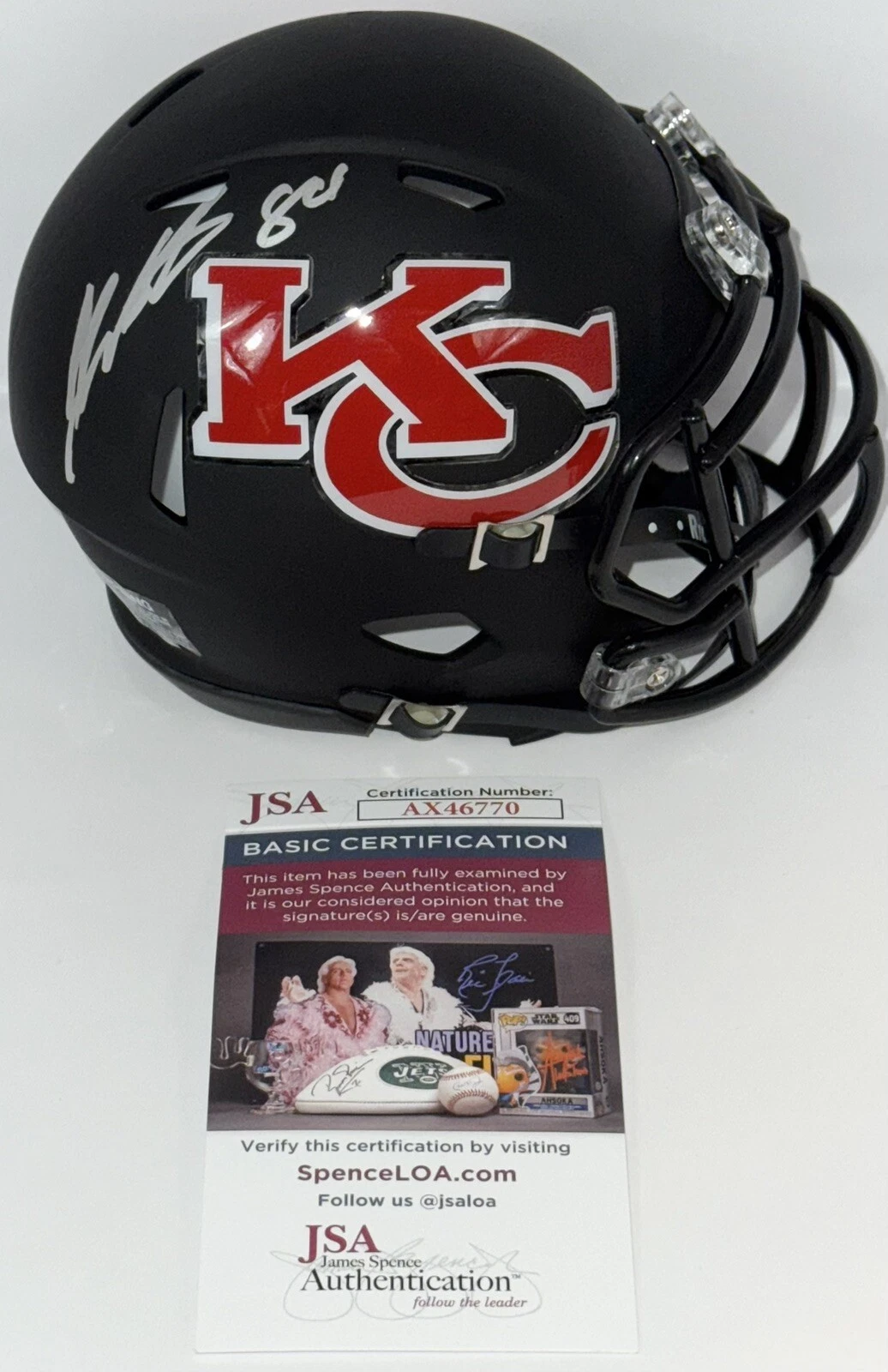 Justin Watson Signed Autographed Custom Black Kansas City Chiefs Mini Helmet JSA